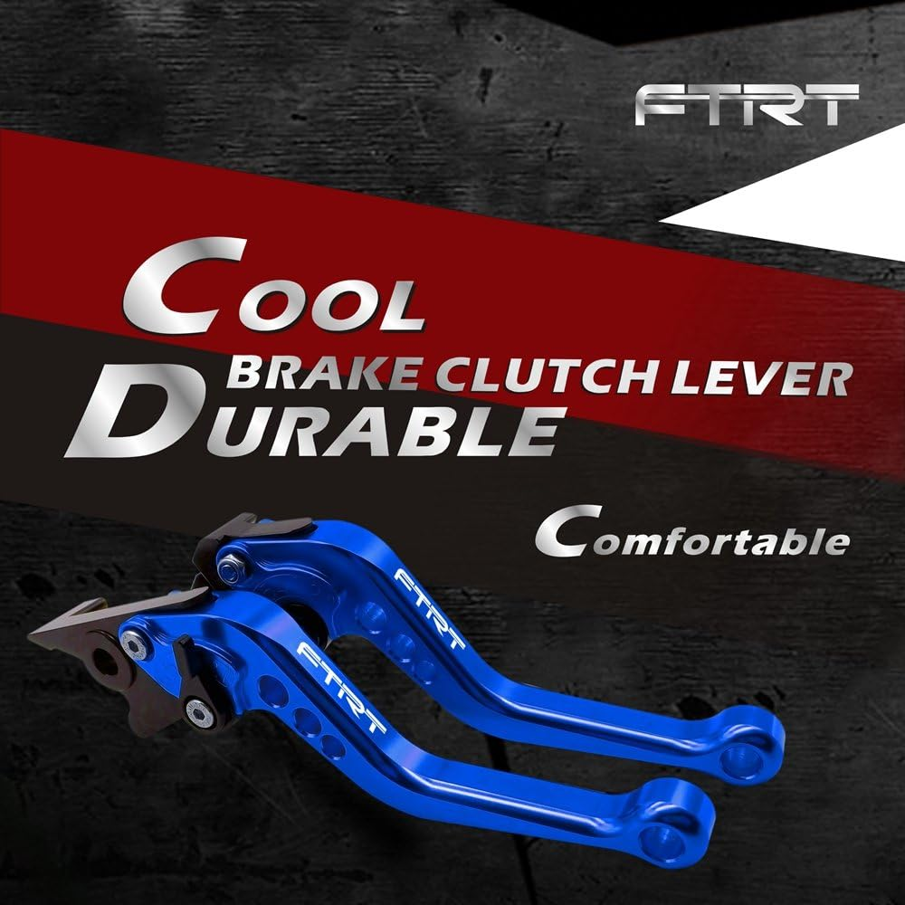 Short Brake Clutch Levers Compatible with MT-07 FZ-07 MT-09 FZ-09 2014-2020/ XJ6 Diversion 2004-2015/ FZS1000 FZ1 FAZER 06-15/ FZ6R 09-15/ FZ8 2011-2015/ XSR700 XSR900 16-19: Blue - Blue image number 3