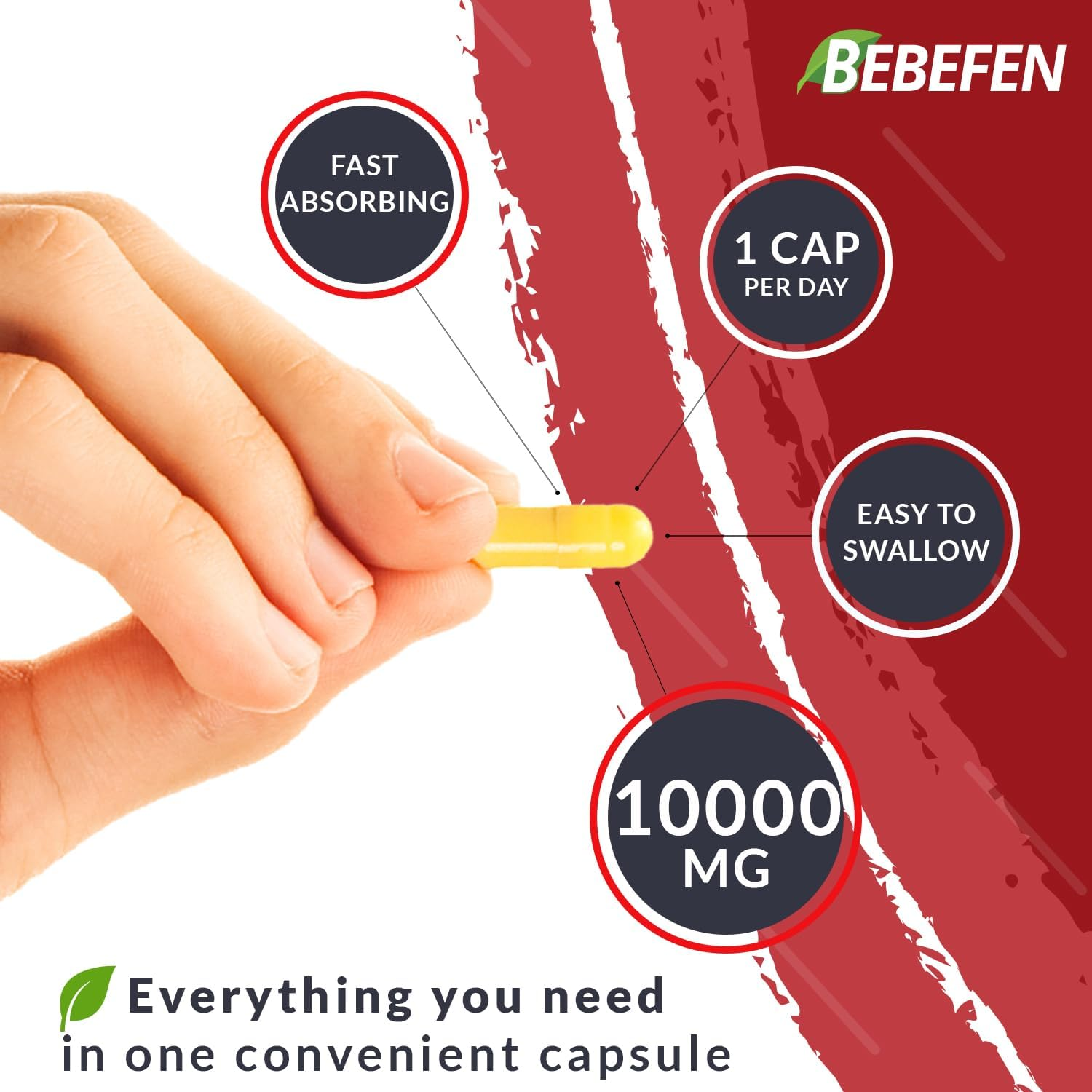 Moringa Capsules 10000Mg per Capsules, 120 Capsules 4 Month Supply image number 1