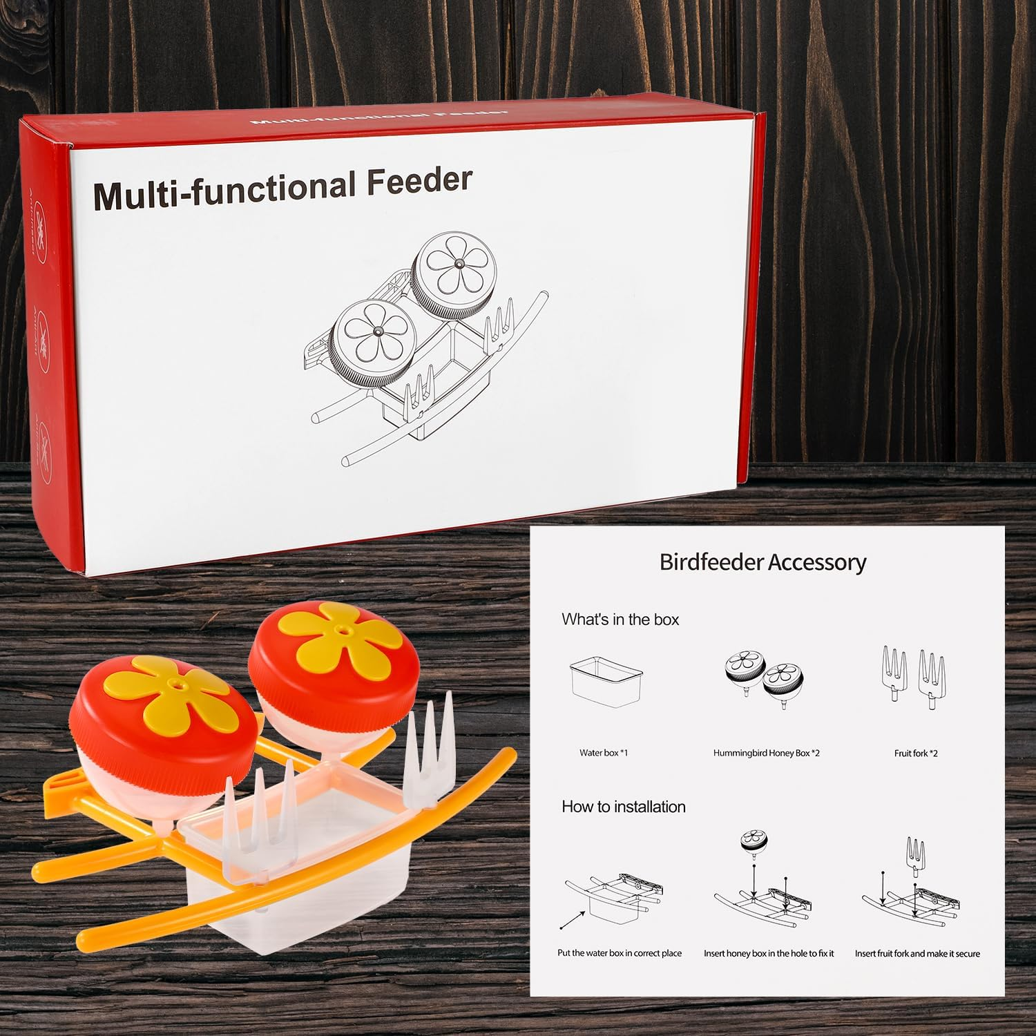 Smart Bird Feeder Accessory Set for NETVUE Birdfy Feeder, Smart Bird Feeder Perch with Add-Ons Including Water Bowl Jelly Holder Fruit Holder Suitable for All Birds image number 1