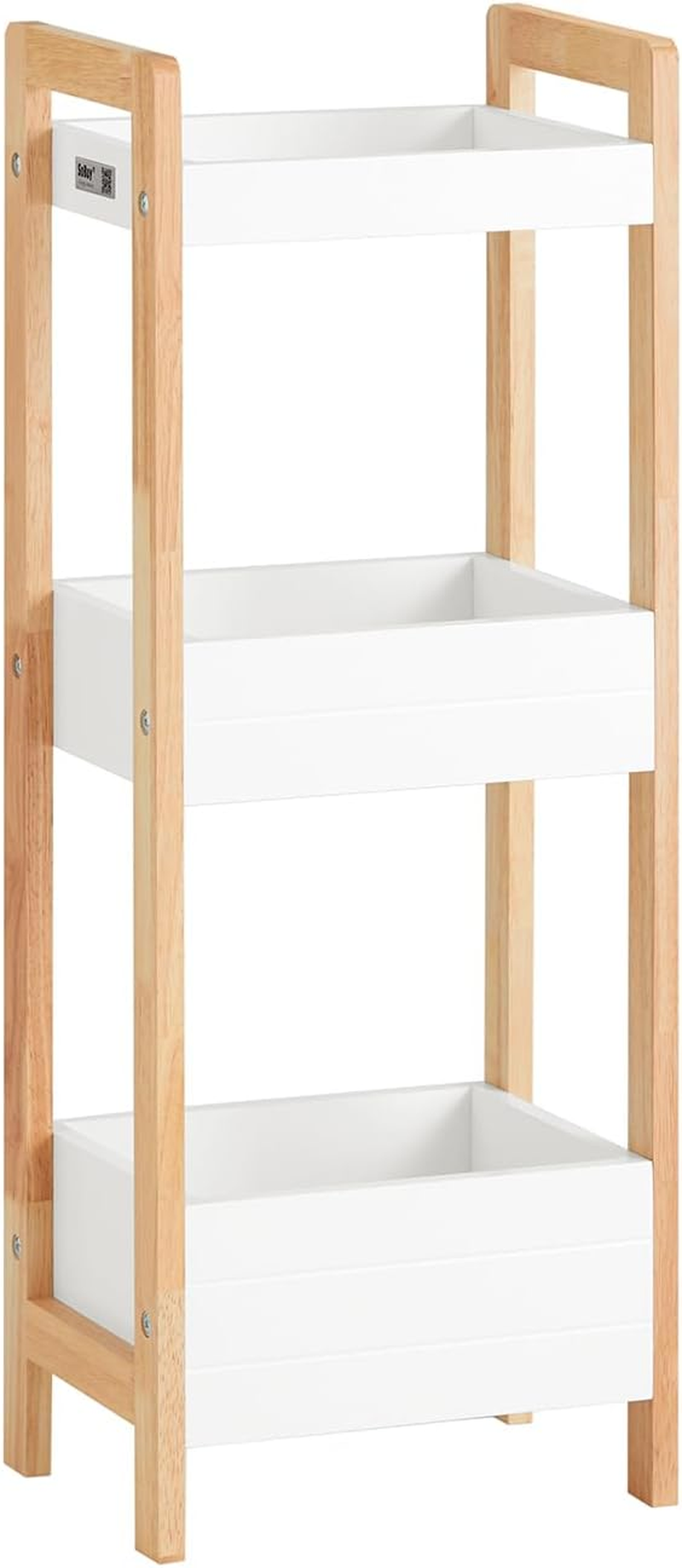 Sobuy 3-Tier Bathroom Shelf, White Storage Shelf, Organizer Shelving Unit, FRG226-WN image number 2