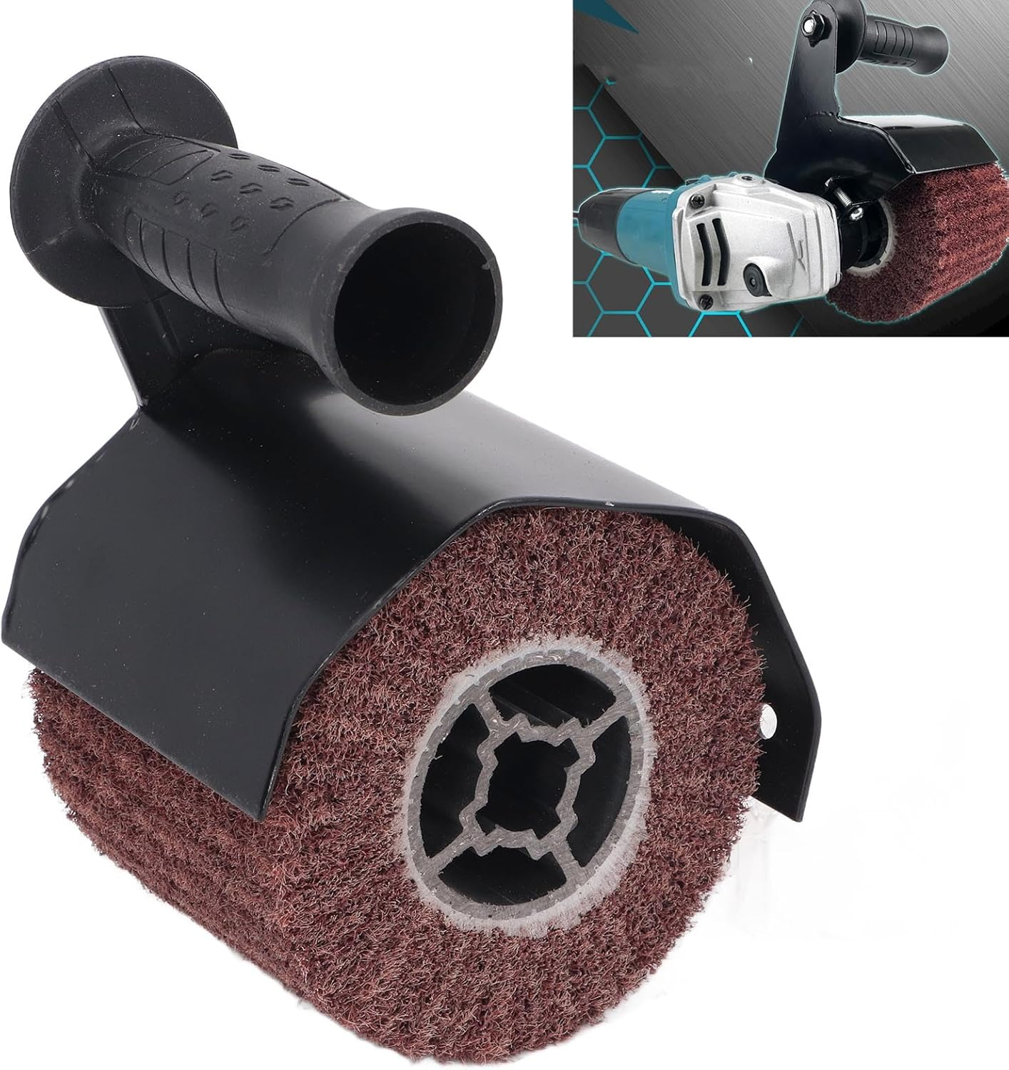 M10 Burnishing Polishing Machine Kit and Attachment for Angle Grinder, Angle Grinder Accessories, Multifunctional Interchange, Polishing Wheel Drawing Machine for Wood, Metal