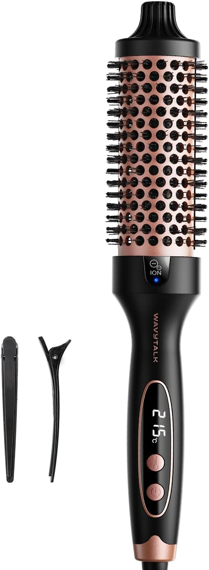 Wavytalk Thermal Brush, Blowout Boost Ionic round Heated Hot Brush, to Make Hair Smoother & Shinier, Easy to Use, Not for Blow Drying, 38Mm Barrel, 5 Temperature Settings, Dual Voltage, Pink