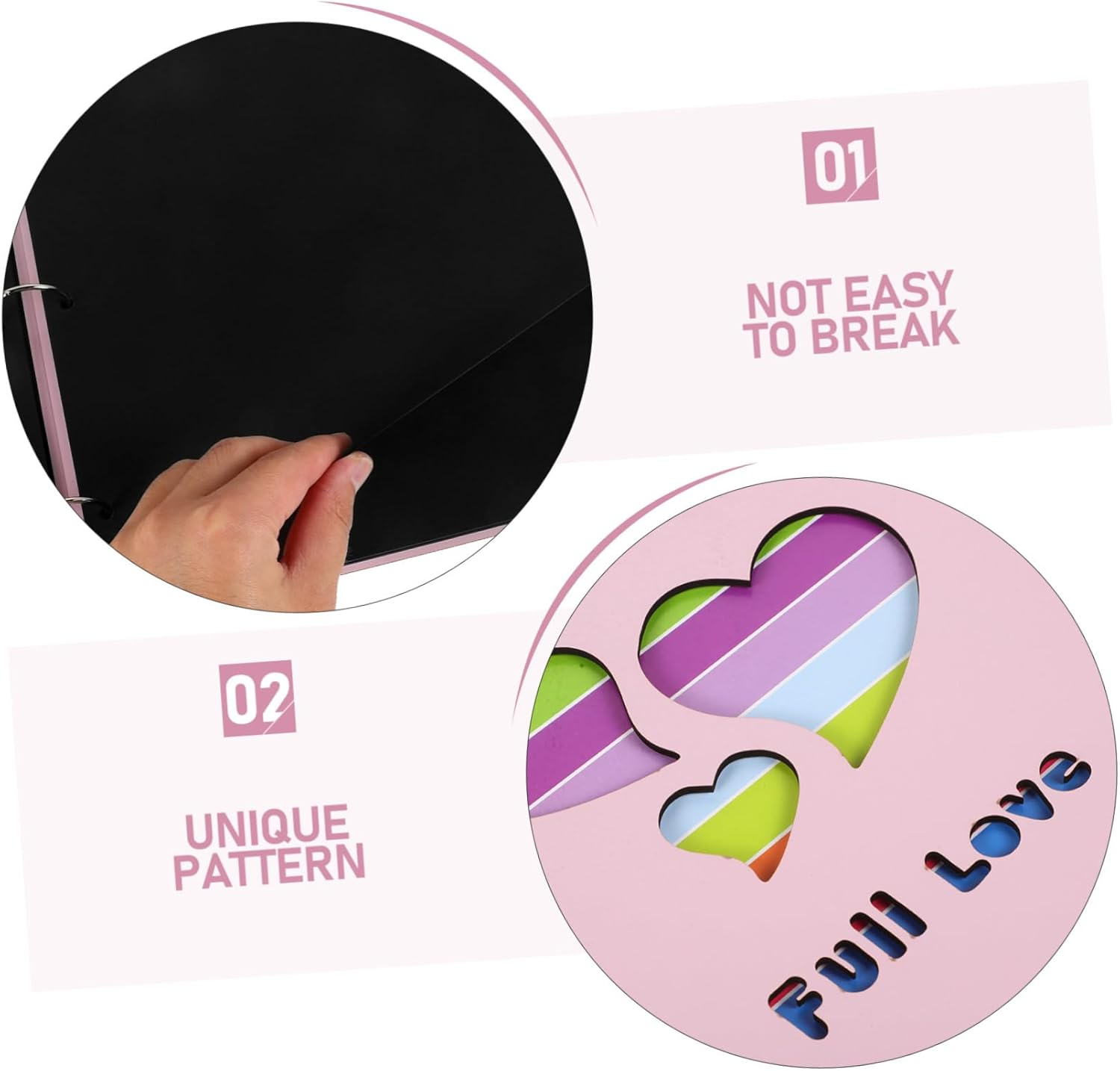 Luxshiny Hollow Heart Wooden Photo Album Diy Blank Scrapbook for Weddings Birthdays and Special Moments Rustic Design Smooth Finish for Easy Use and Creative image number 6