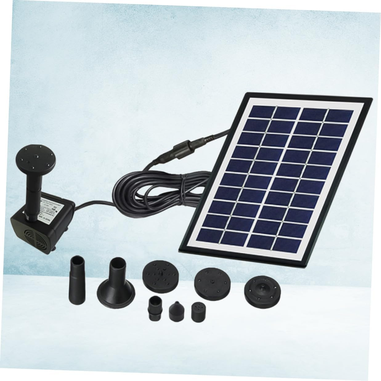 Luxshiny Solar Floating Fountain Pump Miniature Garden Aerobic Water Circulation for Fish Tank Outdoor Landscape Bird Bath Decor Black image number 3