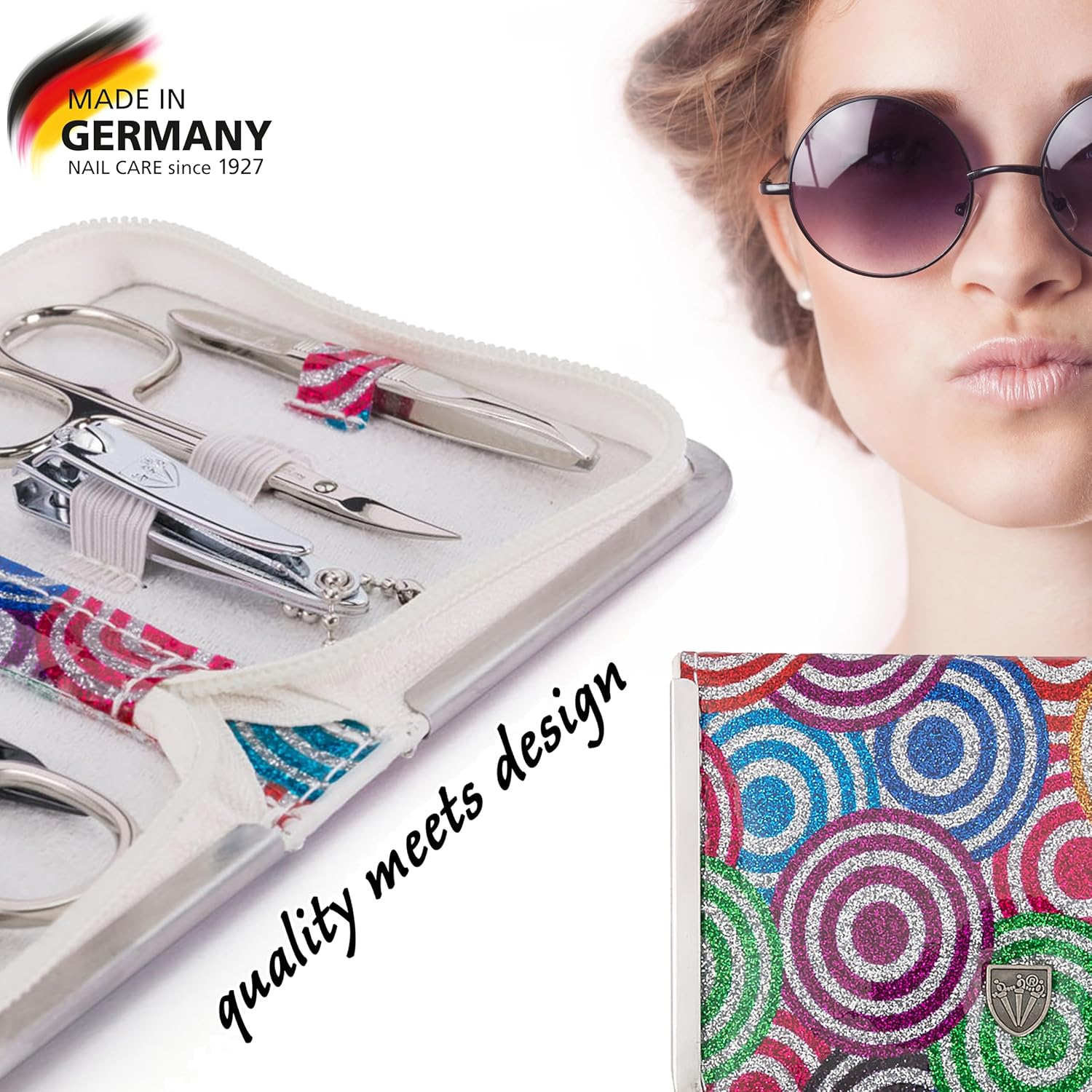 3 Swords Germany - Brand Quality 6 Piece Manicure Pedicure Kit Set for Professional Finger & Toe Nail Care with Synthetic Leather Case - Made in Germany - Colored - Black image number 4