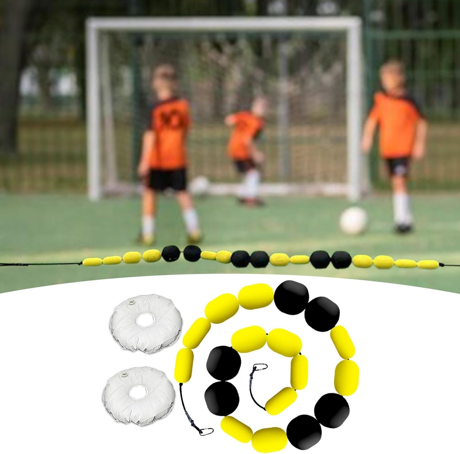 Oshhni Soccer Goalkeeper Training Equipment 2.5M/8.2Ft Football Deflector Single Line Ball Deflector for Ball Control Kids Students image number 2