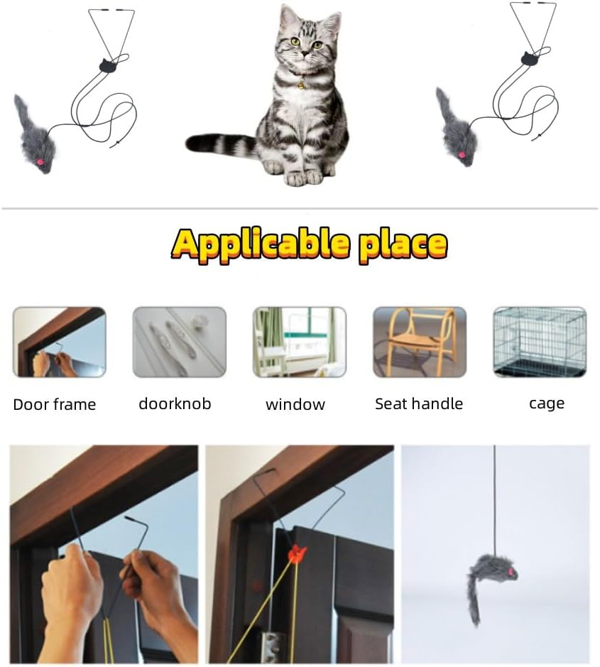DACUAN Cat Interactive Toy, Retractable Cat Teaser Toy, Hanging Interactive Toys for Indoor Cats Kitten Play Chase Exercise, Kitten Mental Exercise Toys (2Pack) image number 5