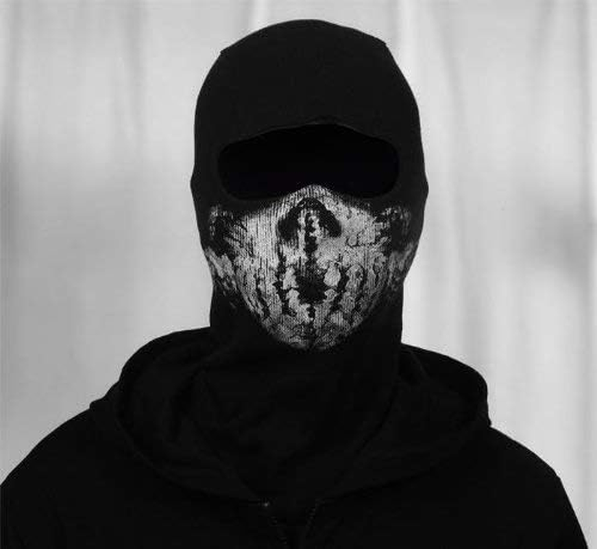 Surprise Mask Skull for Ghost Motorcycle Mask Face Mask Black image number 3