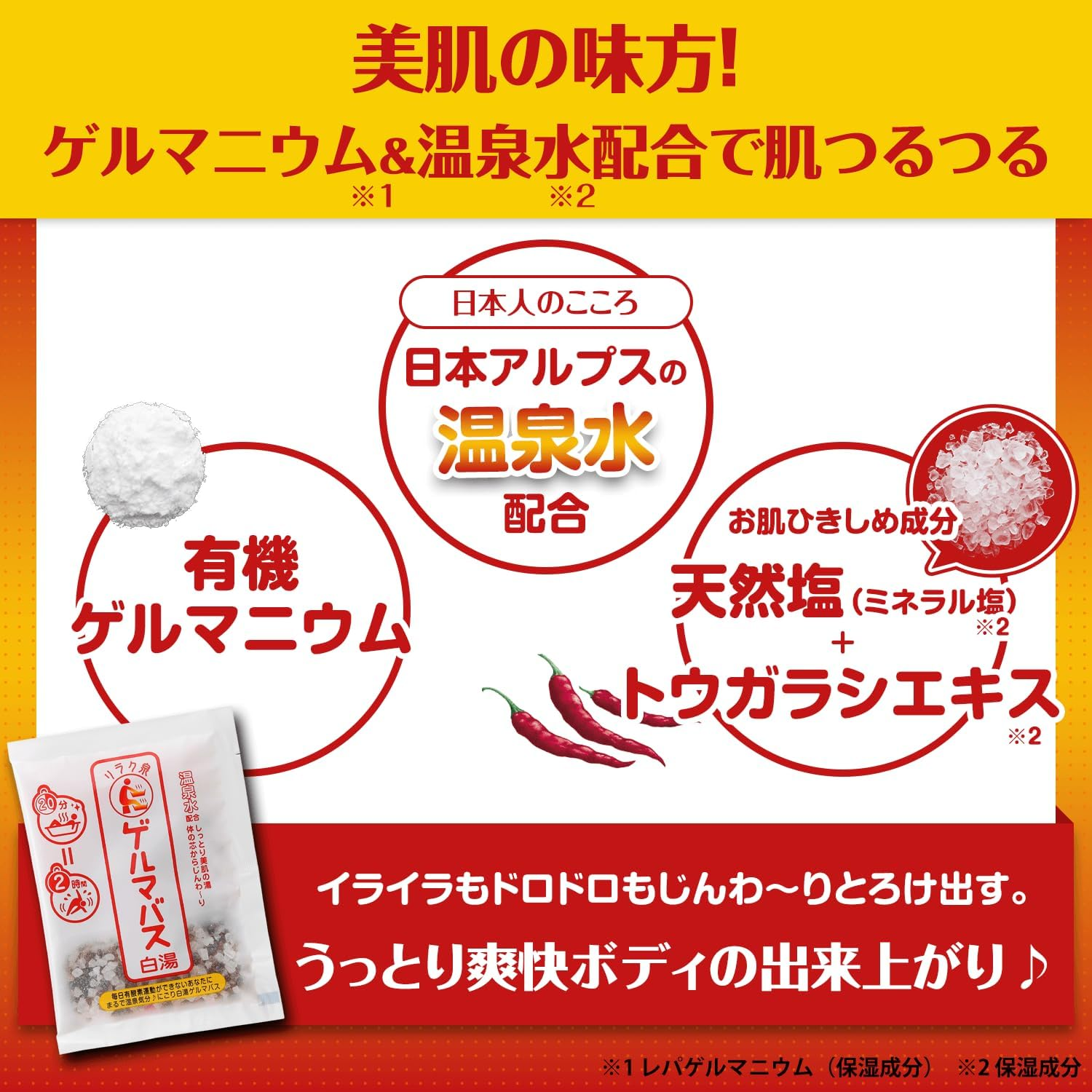 Relaxing Spring Germa Bath White Hot Water, Set of 12, Sweat Dispersion, Refreshing, Organic Germa, Hot Spring Water, Beautiful Skin, Bath Salt, Bath Salts, 1.4 Oz (40 G) X 12 Packets