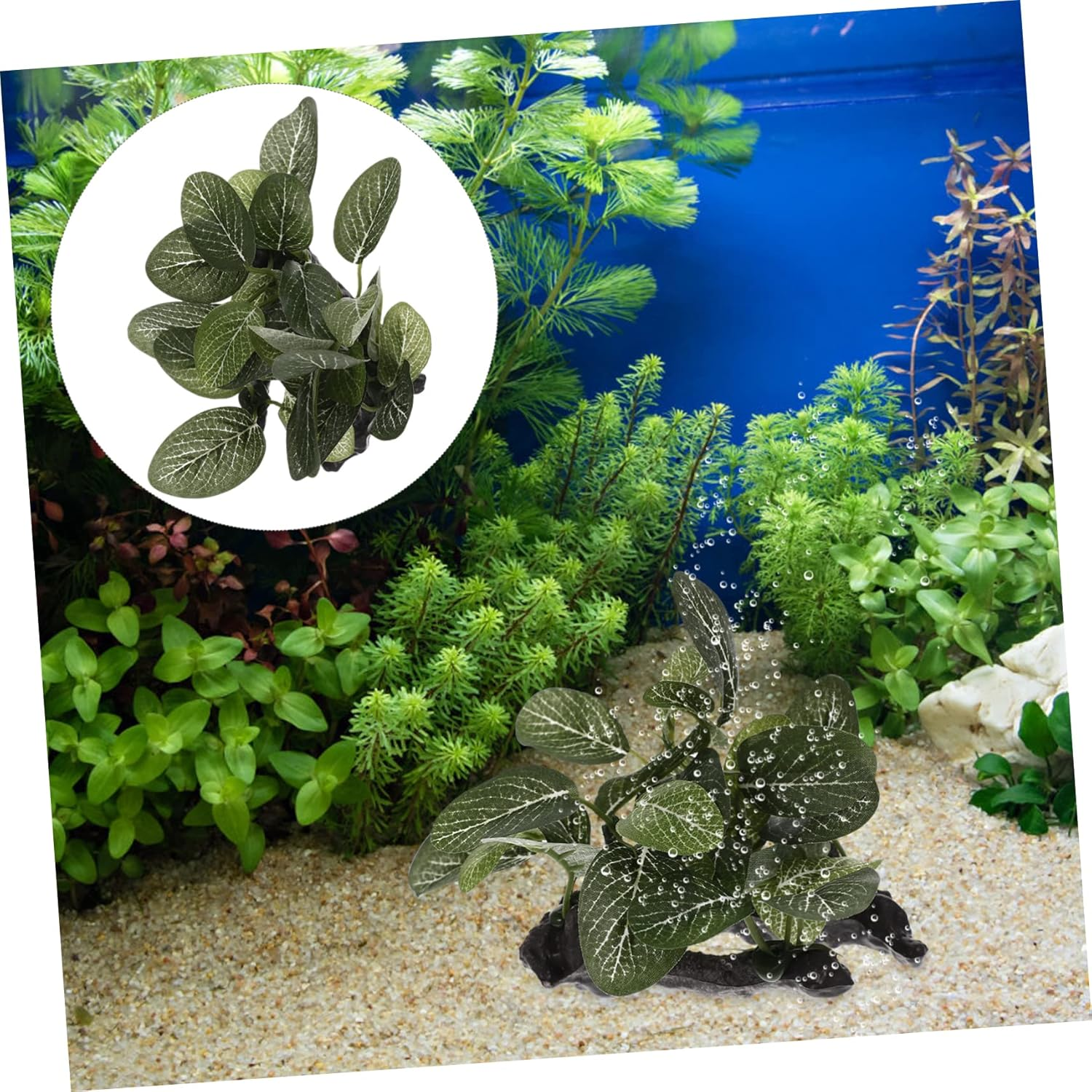 BESPORTBLE Delicate Artificial Aquarium Plant Compact Decorative Fake Greenery for Fish Tank Safe Plastic Aquarium Decor with Fine Workmanship Natural Style for Home and Pet Tanks image number 4