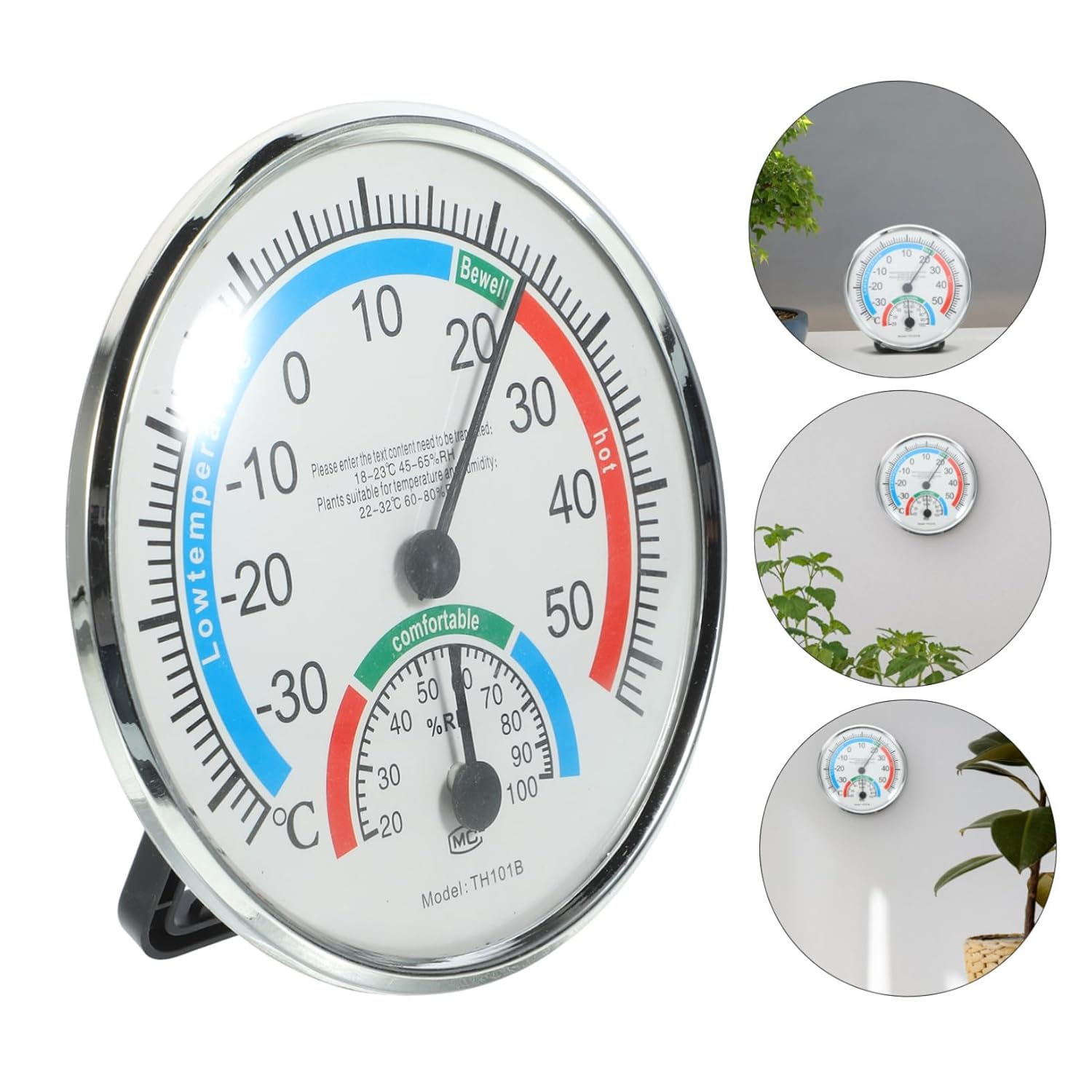 INOOMP 2-In-1 Indoor Outdoor Temperature Humidity Gauge Accurate Thermometer Hygrometer for Home Garden Patio LCD Display image number 1