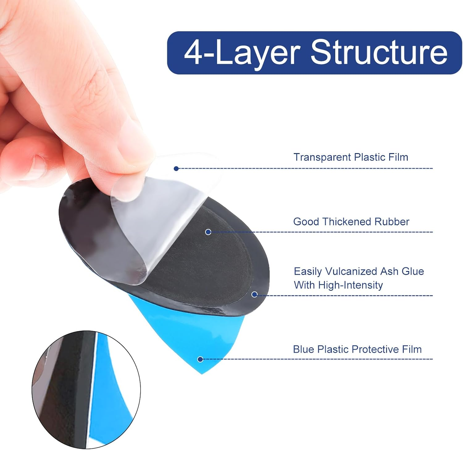 Windance Tire Repair Patch 80Pcs 58Mm round Rubber Puncrture Repair Cold Patch Tubless Patches for Auto Tire Damage Fast Repair image number 1