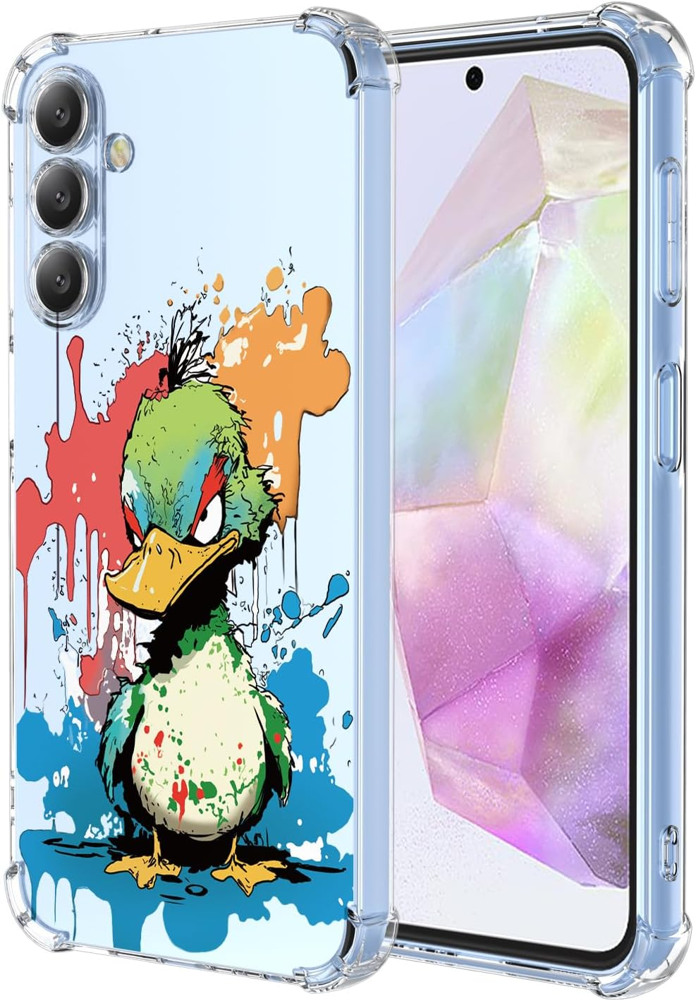 XINYEXIN Transparent Case for Samsung Galaxy A36 5G, Colourful Cool Art Graffiti Series Cute Pattern, Ultra Thin Shockproof TPU Clear Mobile Phone Protective Case - Sheep