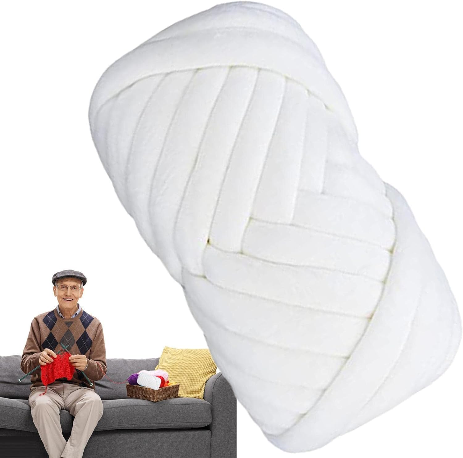 Chunky Cotton Yarn, Arm Knitting Yarn, Jumbo Giant Bulky Yarn for Arm Knitting Handmade DIY Throw Blanket Crafts Carpets, 1 Roll(20 Yards) image number 3