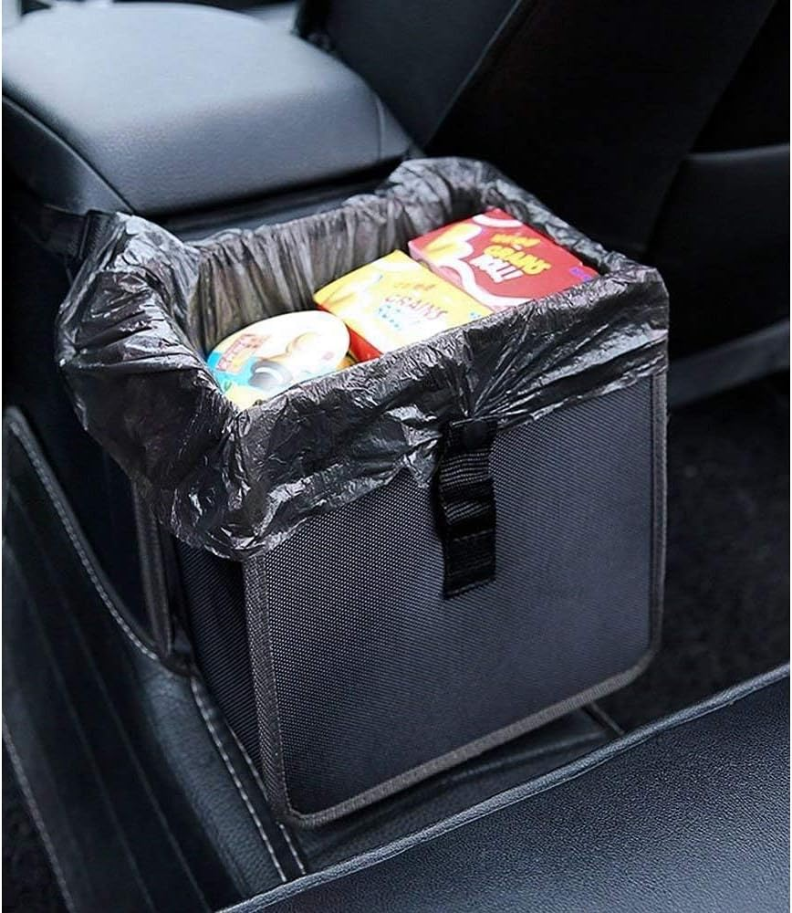 Hanging Car Trash Bag Can Premium Waterproof Litter Garbage Bag Organizer 1.85 Gallon Capacity Black Powertiger image number 3