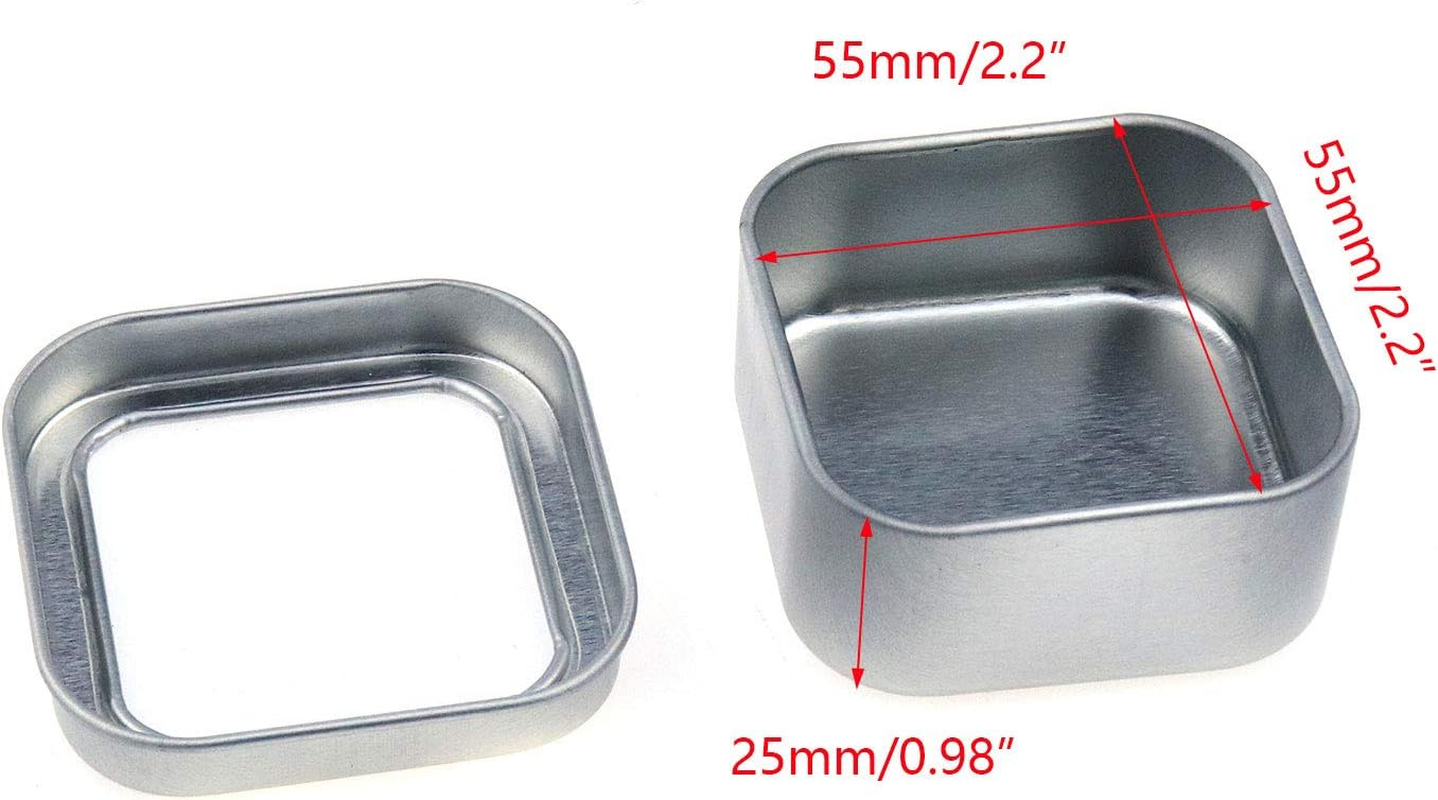 Coshar 10Pcs Square Metal Storage Organizer Mini Tin Box with Clear Window Lids for Candy, Candles, Lip Balms and Solid Perfumes (Silver) image number 3