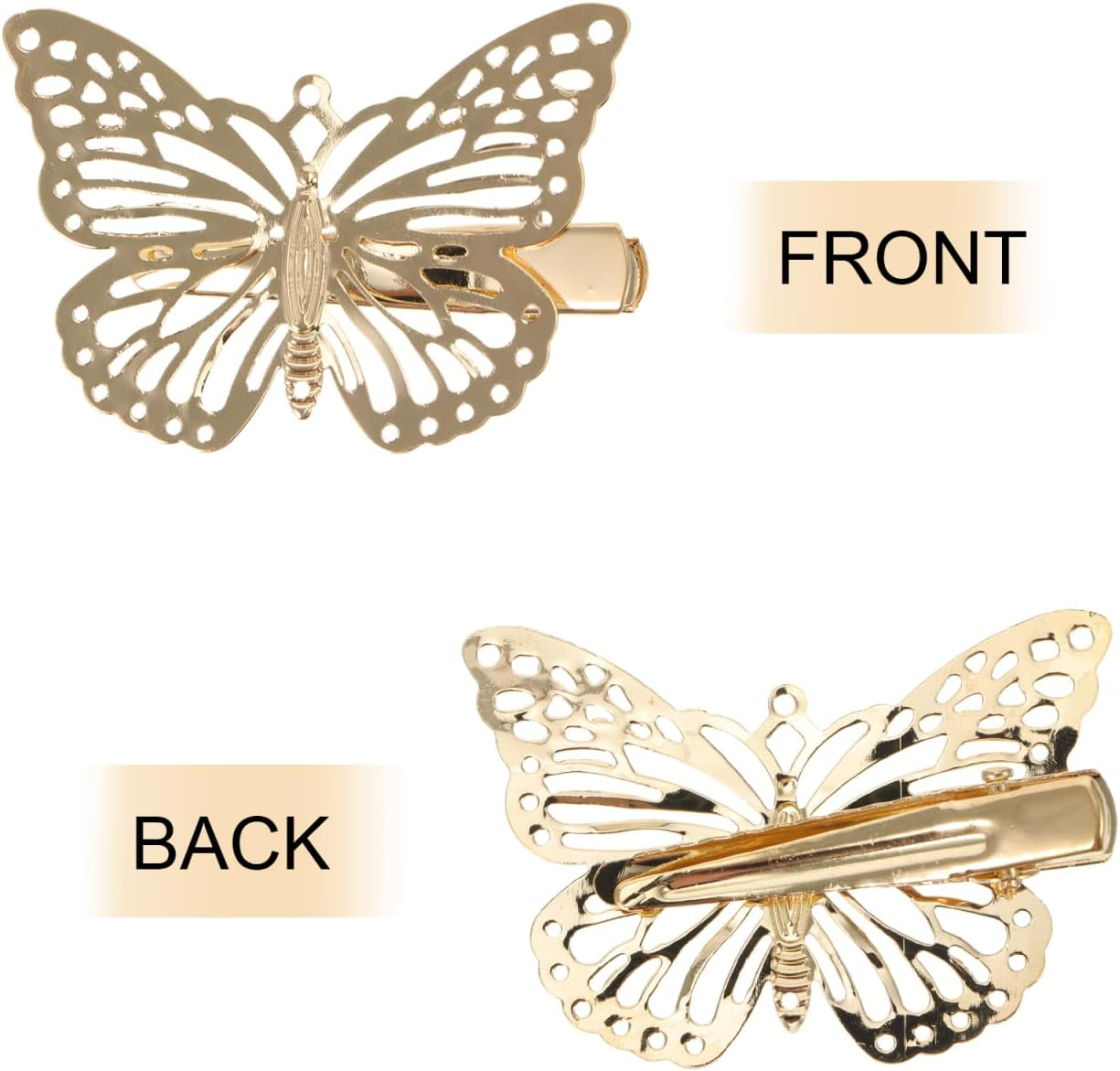 Healvian 12 X Metal Hair Clips Butterfly Hair Clips Butterfly Hair Butterflies Duckbill Hair Clips Butterfly Hair Clips with Large Bow Hair Pin Golden image number 4