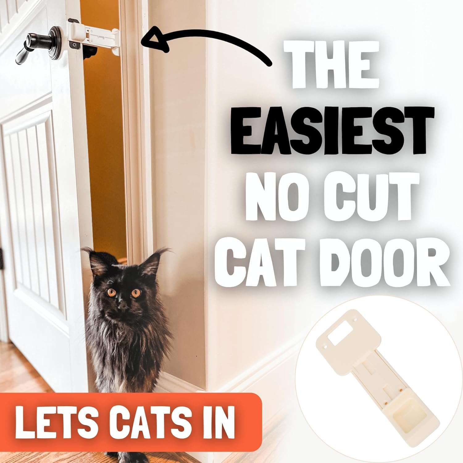 1PCS Lexziuo Door Buddy Prop for Cats & Dogs &ndash; Adjustable Strap Latch to Keep Pets Out, Dog Proof Litter Box & Cat Feeding Station image number 1