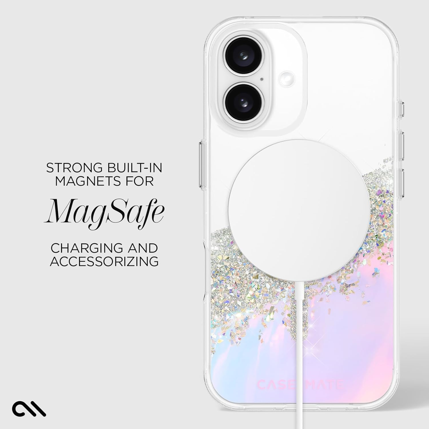 Case-Mate Iphone 16 Case [Compatible with Magsafe] - Sparkly Holographic Phone Case with 12Ft Drop Protection - Premium Magnetic Cover for Iphone 16 - Karat Iridescent - Karat Iridescent image number 5