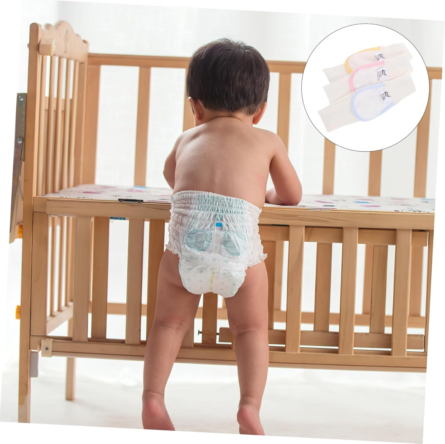 3Pcs Diaper Fixing Straps for Boy Girl Diaper Fastener Cotton Material for Nursing Supplies and Changing Scenarios image number 4