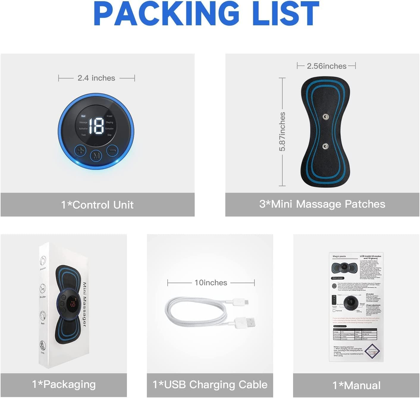 EMS Mini Electric Neck Cervical Massager Pads - 6 Massage Modes,Portable Neck Massager,Usb Neck Wrap for Pain Relief Multi-Function Intelligent Cervical Massager for Whole Body (3 Sets) - 1 Set image number 4