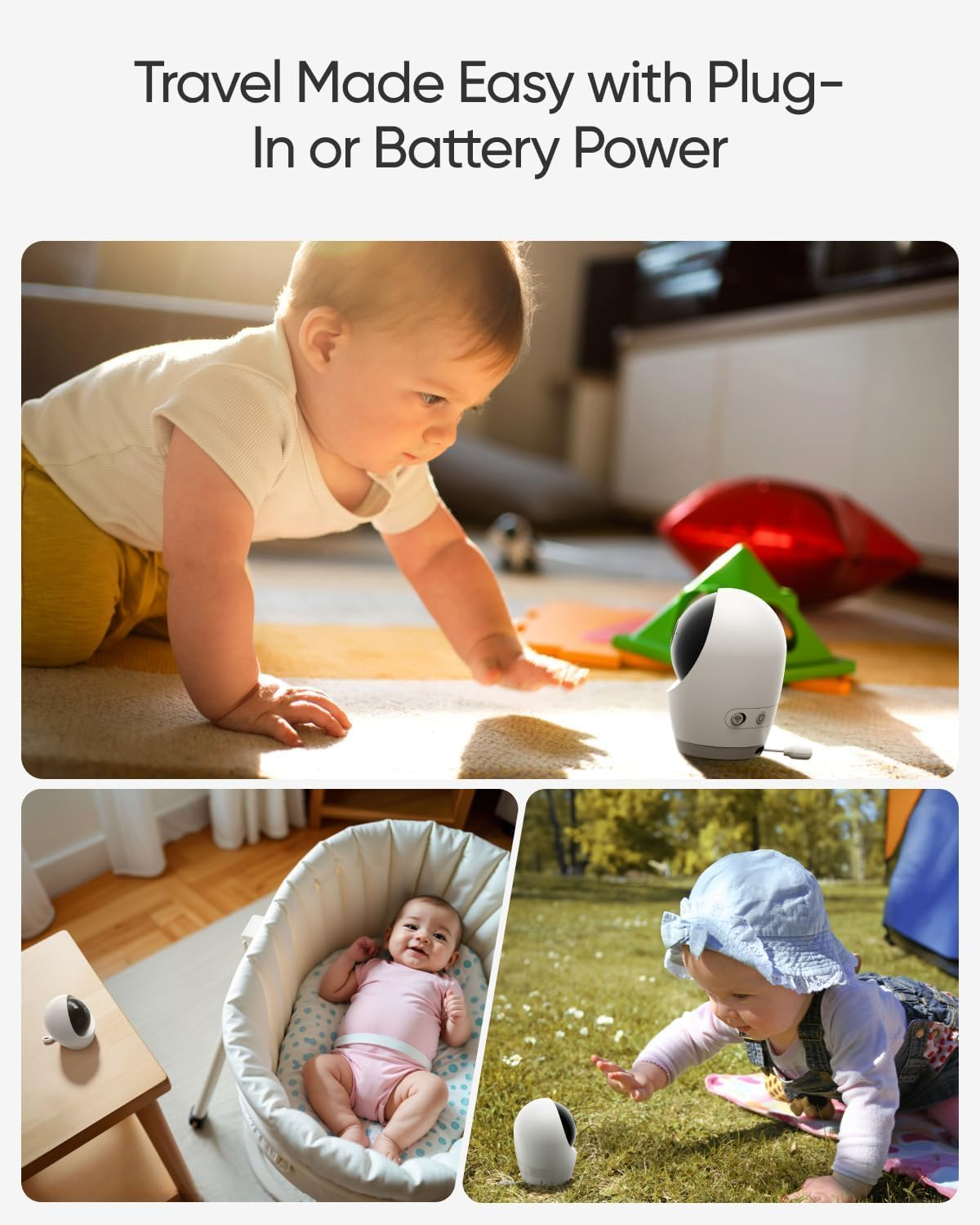 Eufy Security Baby Monitor E21 with 4K UHD Camera, 5'' 720P Display, 8X Zoom, Hybrid Wi-Fi and No Wi-Fi Connection, 24/7 Recording in App, Pan-Tilt, Portable Camera with Built-In Battery, ANR image number 1