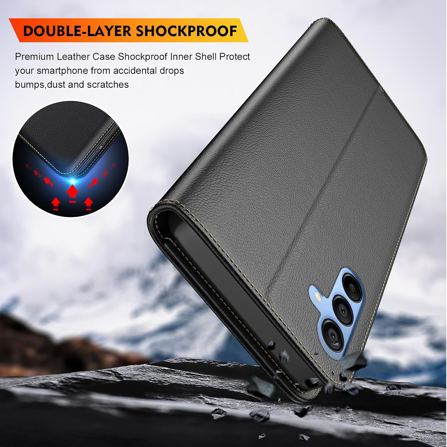 TQIAHF Mobile Phone Case for Samsung Galaxy S25 5G / S24 5G Flip Case with Screen Protector Glass Protection Leather Folding Flip Cover Case Protective Case Card Slot Complete Protection Mobile Phone image number 2