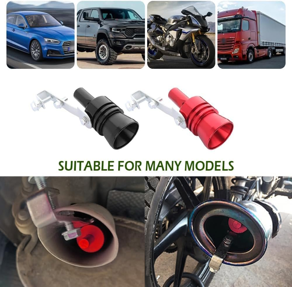 2PCS Turbo Sound Whistle Simulator,Car Turbo Whistle Car,Rustproof Aluminum Alloy Exhaust Whistle Fit for Exhaust Muffler Tailpipe,Universal Turbo Sound Whistle Exhaust Muffler with Cool Turbo Sound image number 4