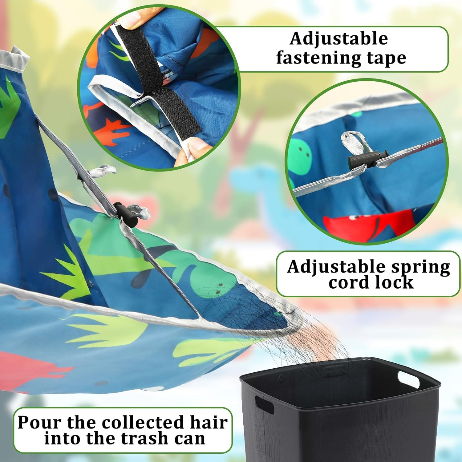 JANYUN Friseurumhang Erwachsene, Haarschneideumhang Verstellbarer Friseur Umhang Barber Cape image number 6