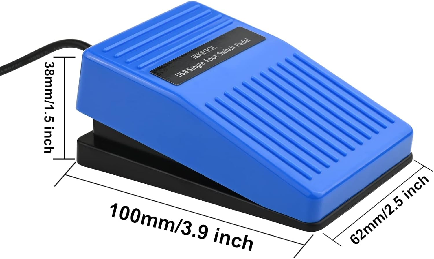 Ikkegol Upgraded 2023 Digital Optical USB Foot Pedal, USB Single Foot Switch Game Control, One Key Programmable Footswitch Mouse Keyboard for Video Game Push to Talk, Transcription HID (Single Pedal) image number 4