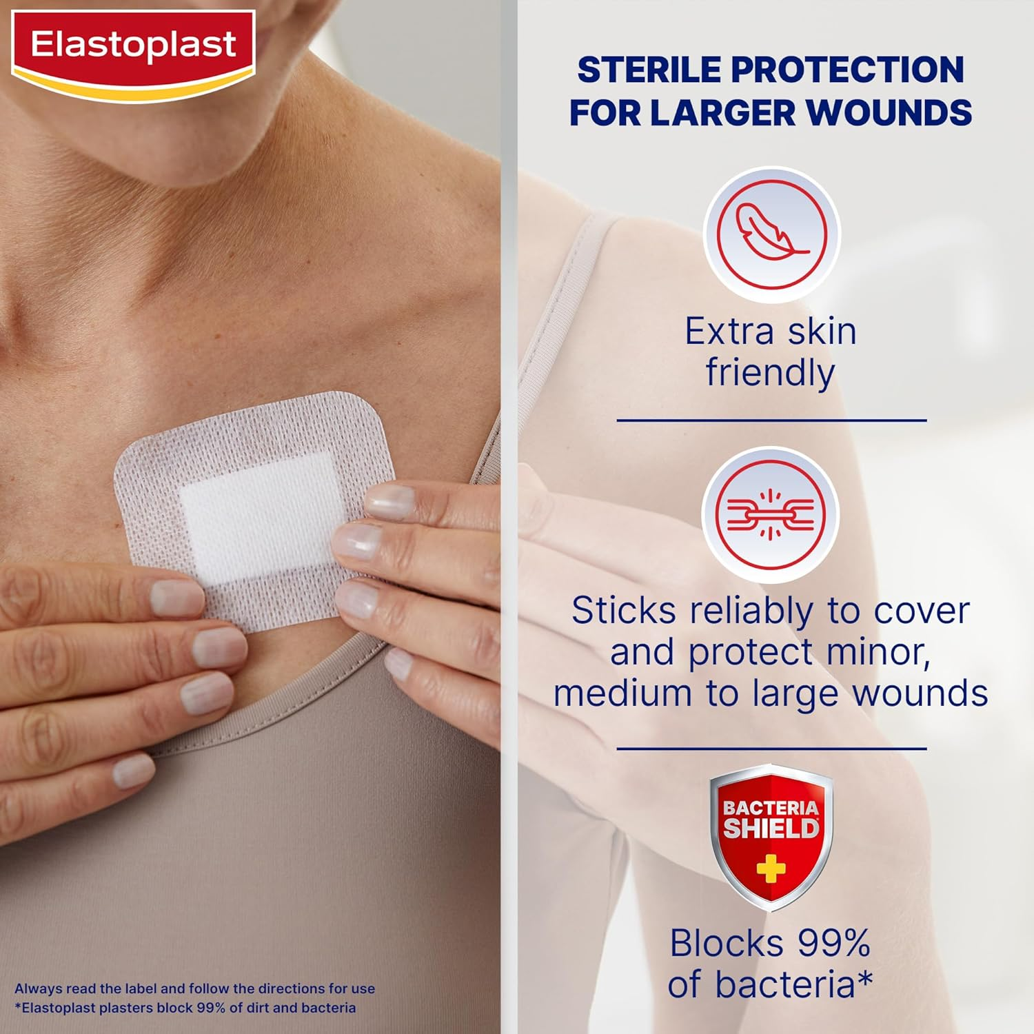 Elastoplast Antibacterial Sensitive XL Wound Dressings 5 Pack image number 6