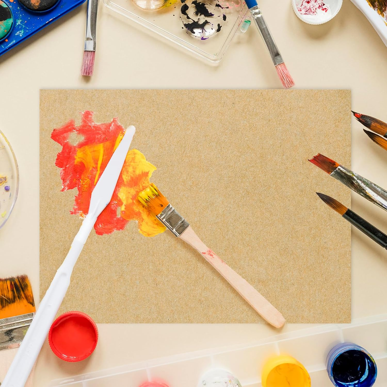 A4 Brown Kraft Paper, 50 Sheets Kraft Cardstocks for DIY Projects and Crafts (29.7 X 21Cm/11.69 X 8.26In) image number 2