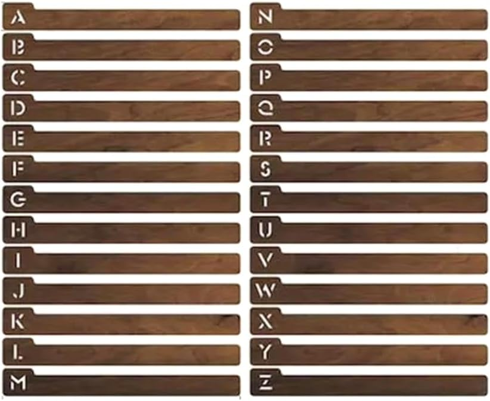 Elqater 26PCS Wood Record Dividers, Alphabetical Vinyl Record Storage Dividers A-Z, Record Holder Organizer Guides image number 4
