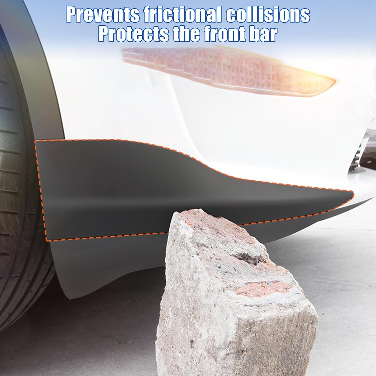 Car Front Bumper Corner Guard for Tesla Model Y 2025-2021, TPE Protector Cover Scratch-Resistant Anti-Collision Anti-Rub Edge Lip Trim Exterior Accessories for Model Y 2025 image number 5