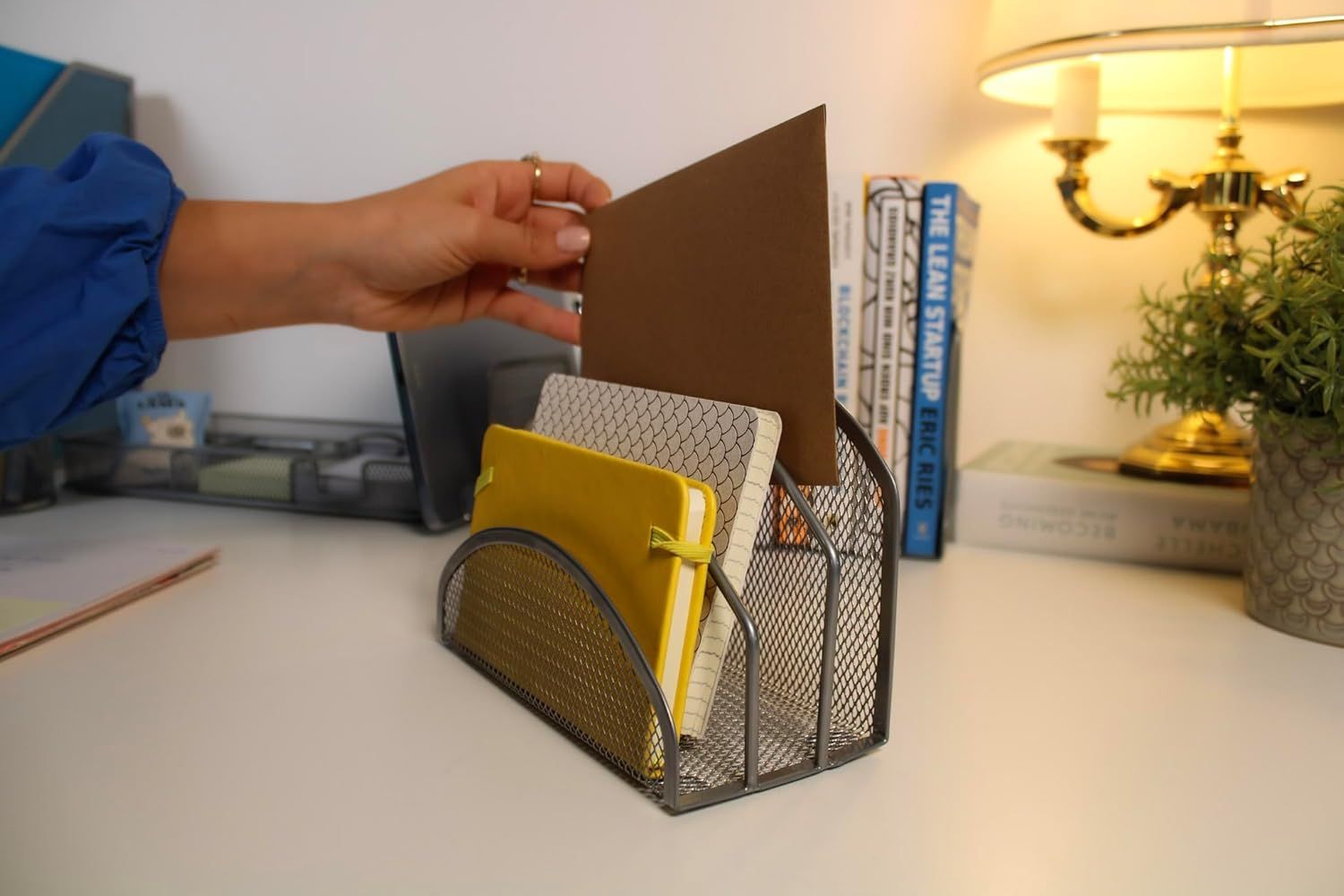 Wedo 65354 Office Letter Stand with 3 Compartments Wire Metal Silver image number 5