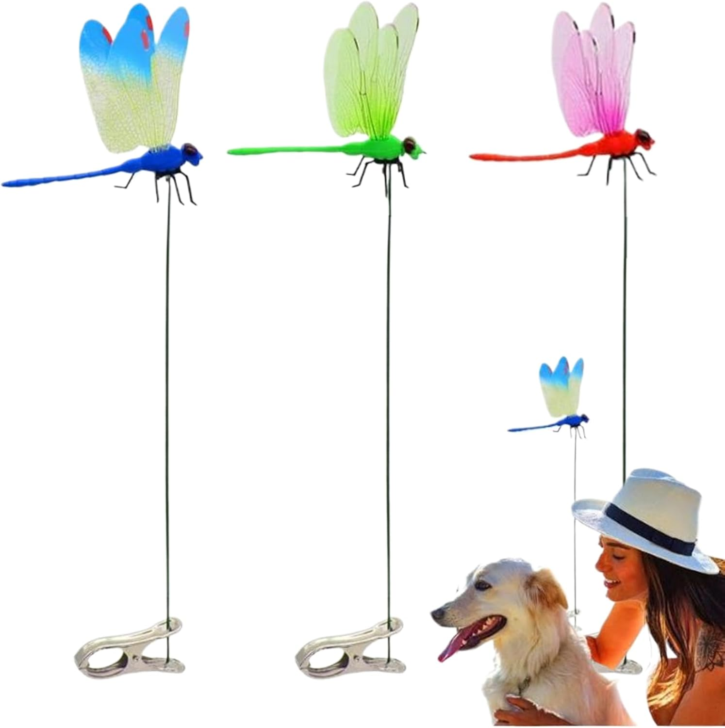 Dragon Fly Garden Decoration - Garden Stakes Fake Dragonfly Ornaments | Exquisite Planter Ornaments Decor Supplies for Farm Pathway Driveway Accessories image number 6