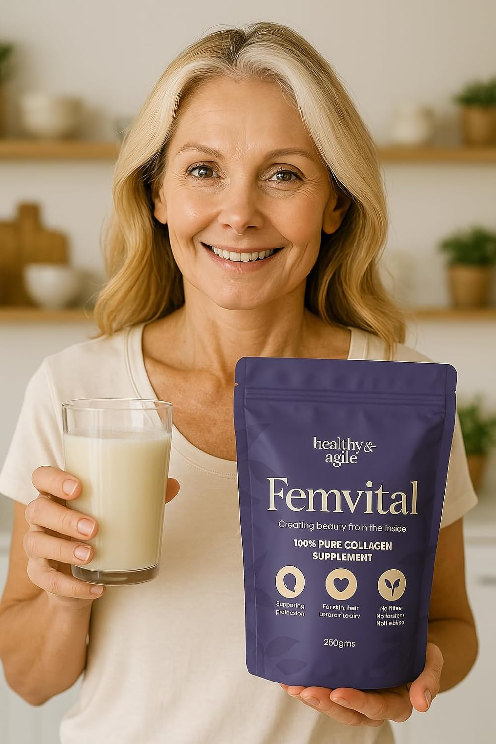 Femvital Collagen Peptide Powder Supplement for Skin Rejuvenation, Hair and Nail Strength (1 X 250G) image number 3