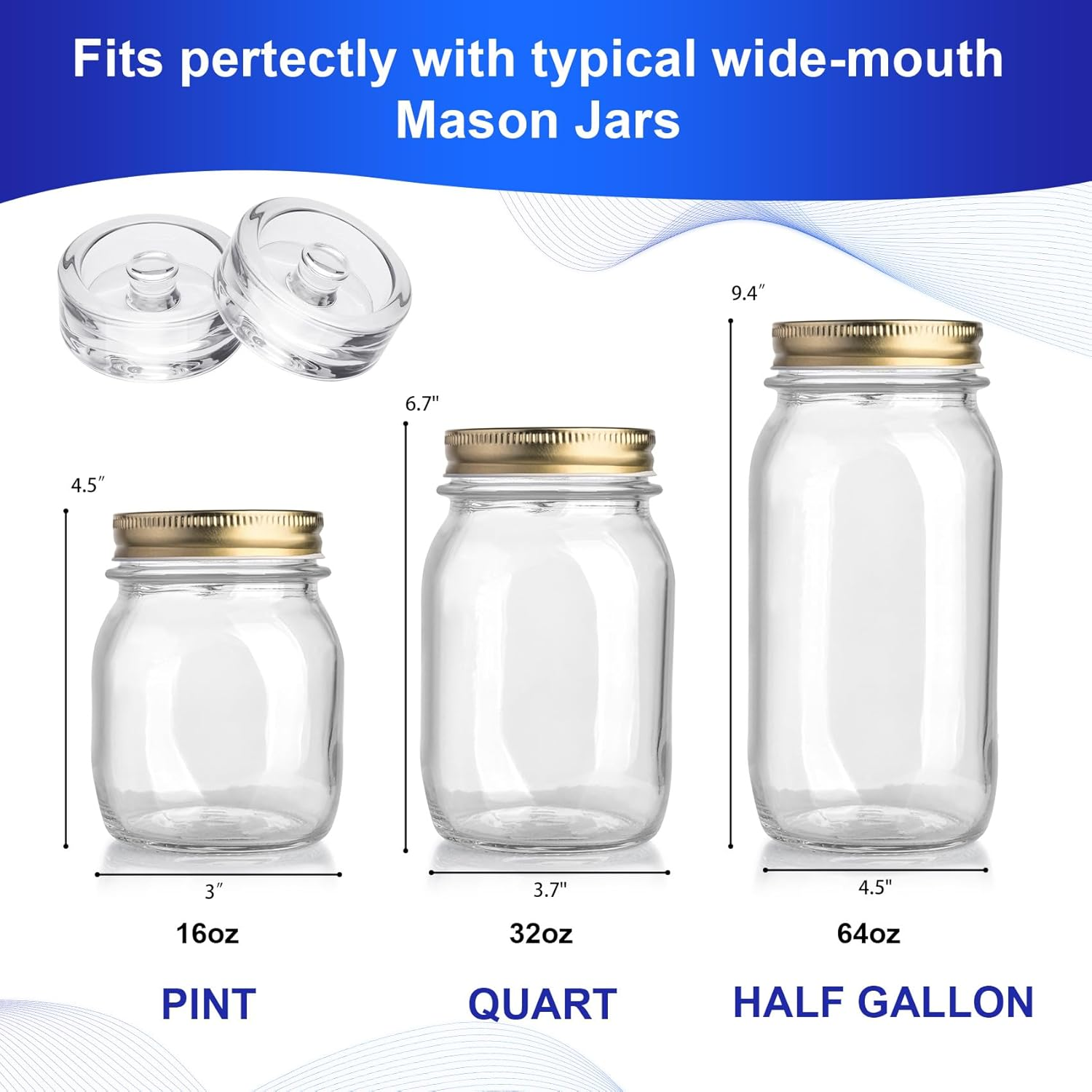Hcskoss 4 Pack Glass Fermentation Weights for Fermenting with Easy Lift Handles Fermentation Glass Weights for Wide Mouth Mason Jar,Suitable for Fruits,Dishwasher Safe,Each at 200G image number 5