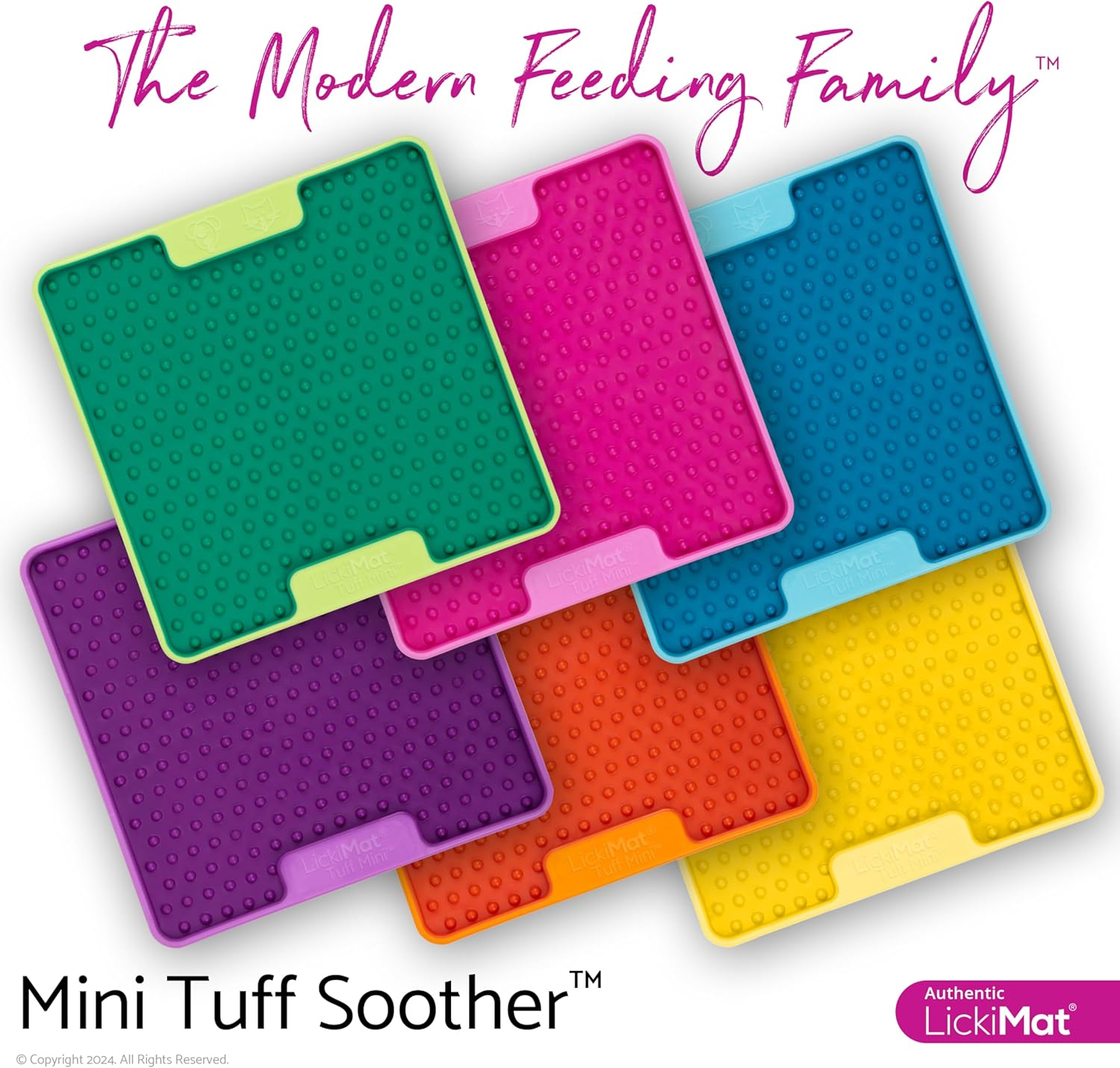 Lickimat TUFF Mini Modern Feeding Family - Durable Pet Slow Feeder for Dogs - Interactive Boredom Buster - Promotes Healthy Eating and Anxiety Relief - Ideal for Enriching Pet Mealtime