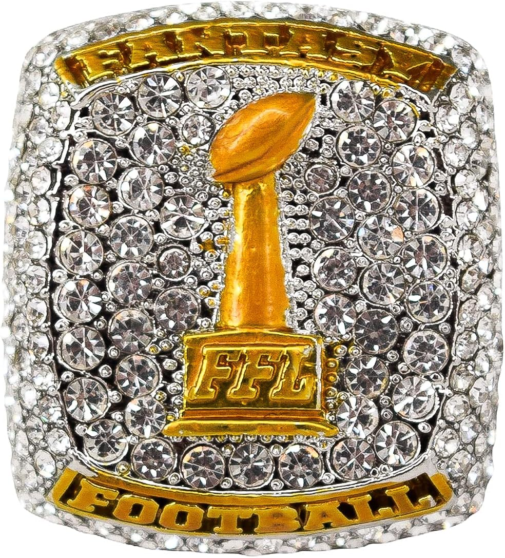 Spire Designs Fantasy Football Championship Ring - FFL Ring with Display Box