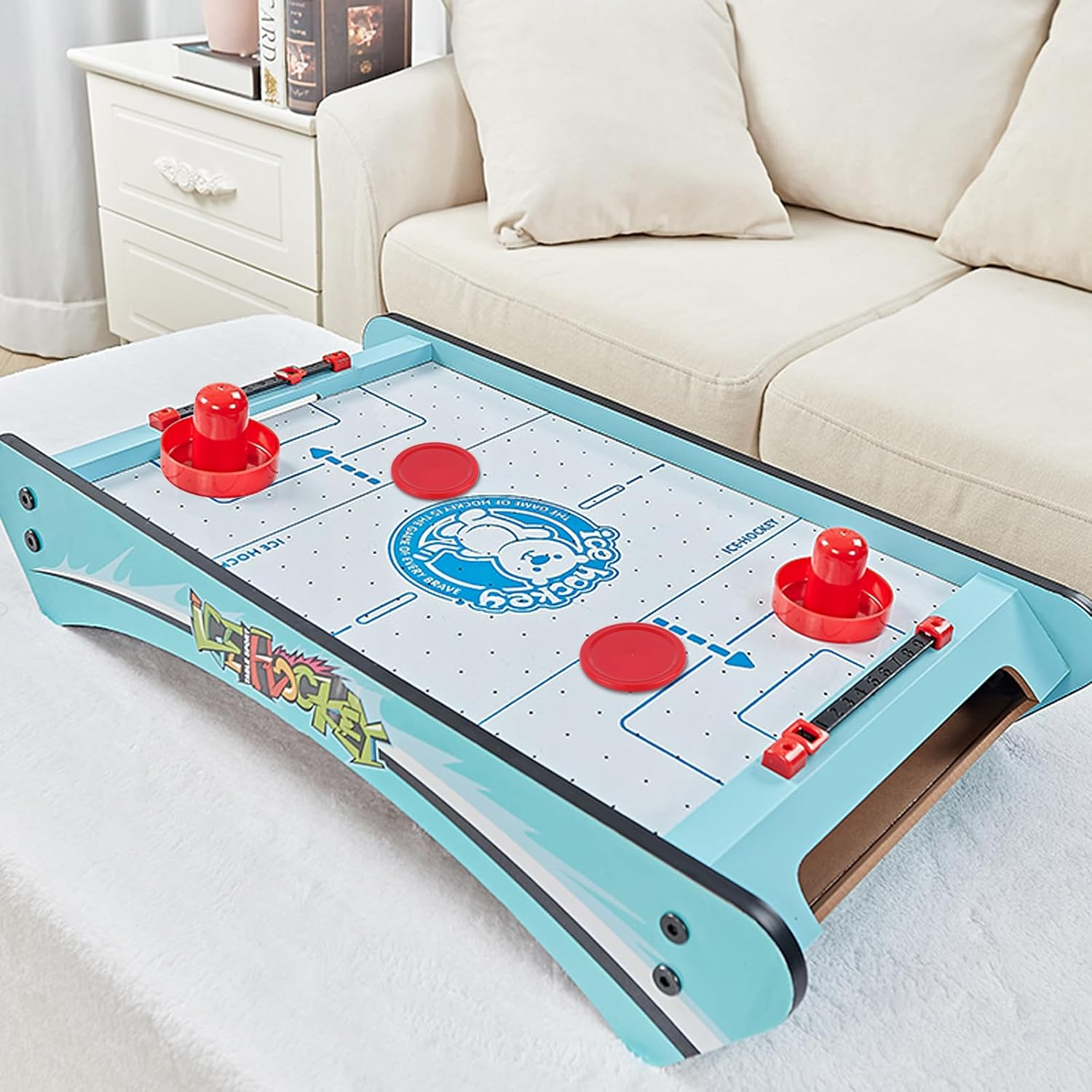 10 Pcs Air Hockey Pucks, 2.5 Inch Air Hockey Puck Set for Air Hockey Table, Red Home Air Hockey Heavy Replacement Pucks Parts Set for Game Tables Accessories, for Air Hockey Paddles and Pucks image number 4