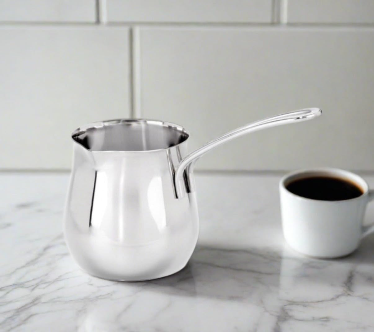 Cuisinox Stainless Steel Turkish Cezve Coffee Pot, 12 Oz