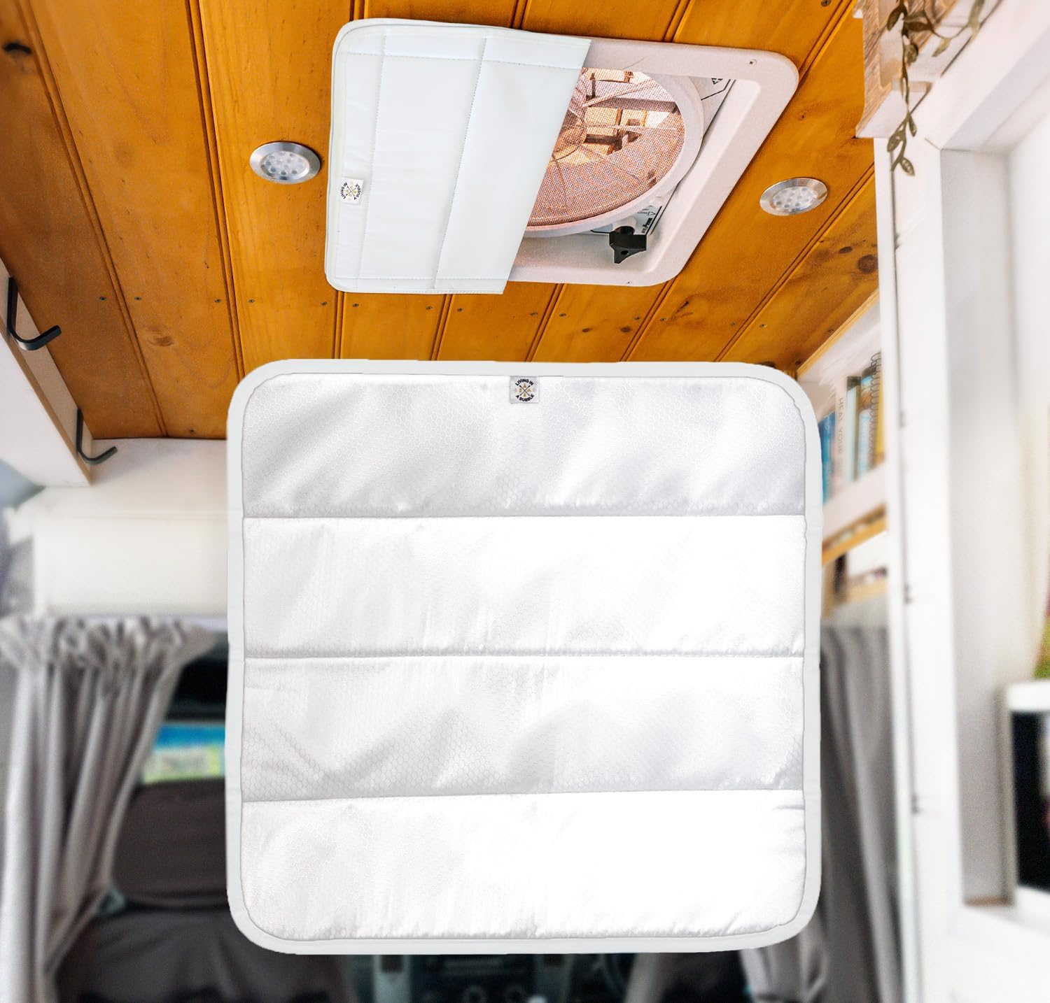 Living in a Bubble Magnetic Insulated Campervan and Caravan Roof Hatch Cover, 42X42Cm (White)