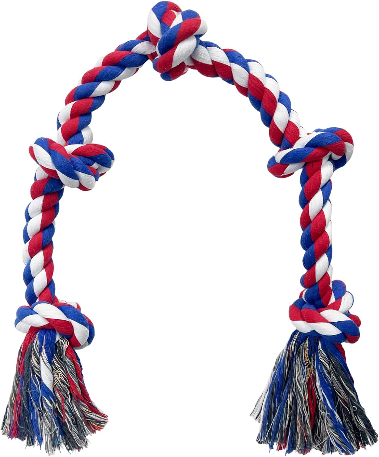 Lmlpt Dog Rope Toy for Large Aggressive Chewers, Heavy Duty Rope Chew Toy Indestructible Tough Tug of War Pink Dog Toys,3 Feet 5 Knots Interactive Cotton Ropes Toys for Large Breeds Teeth Cleaning