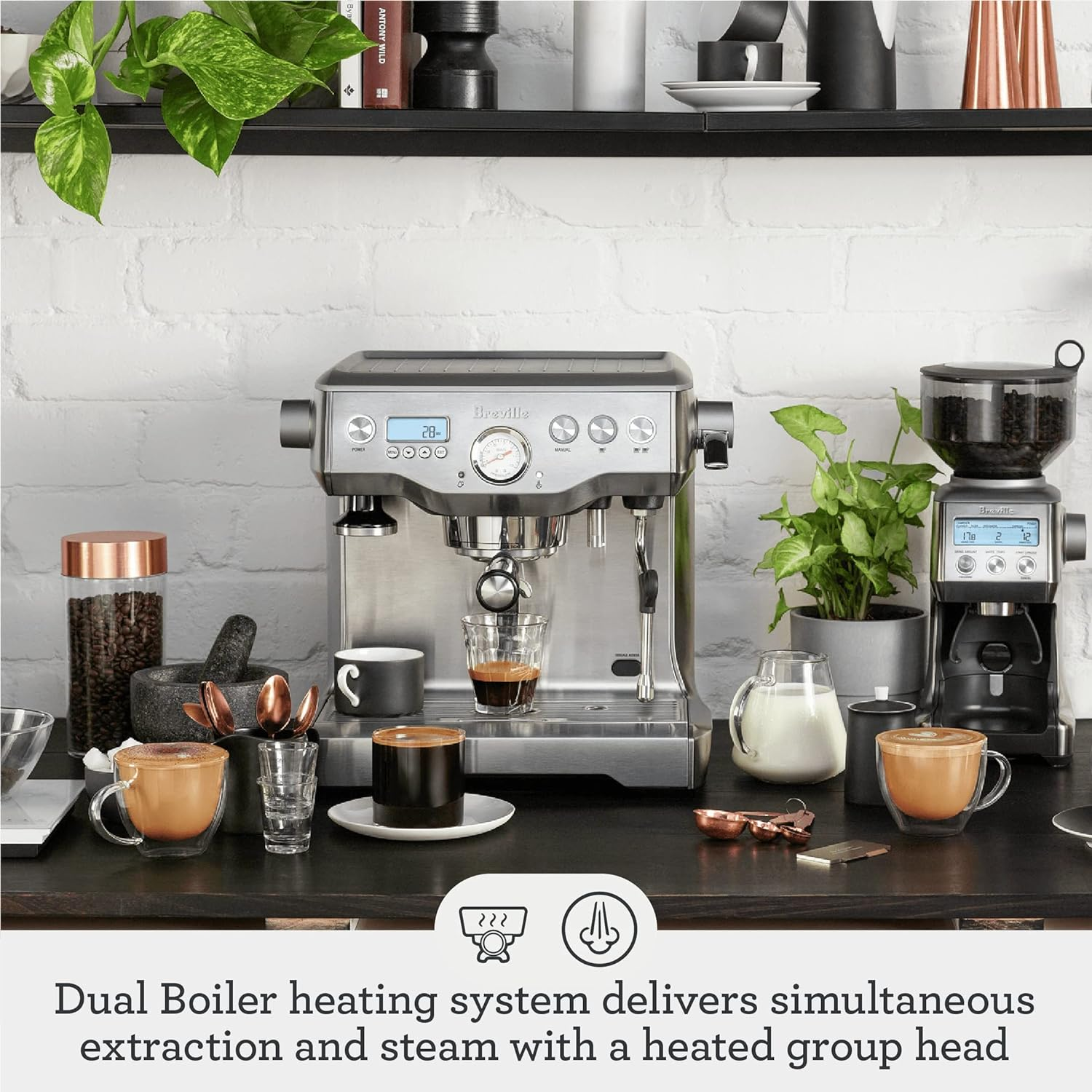 Breville the Dual Boiler Espresso Machine, BES920BSS, Brushed Stainless Steel