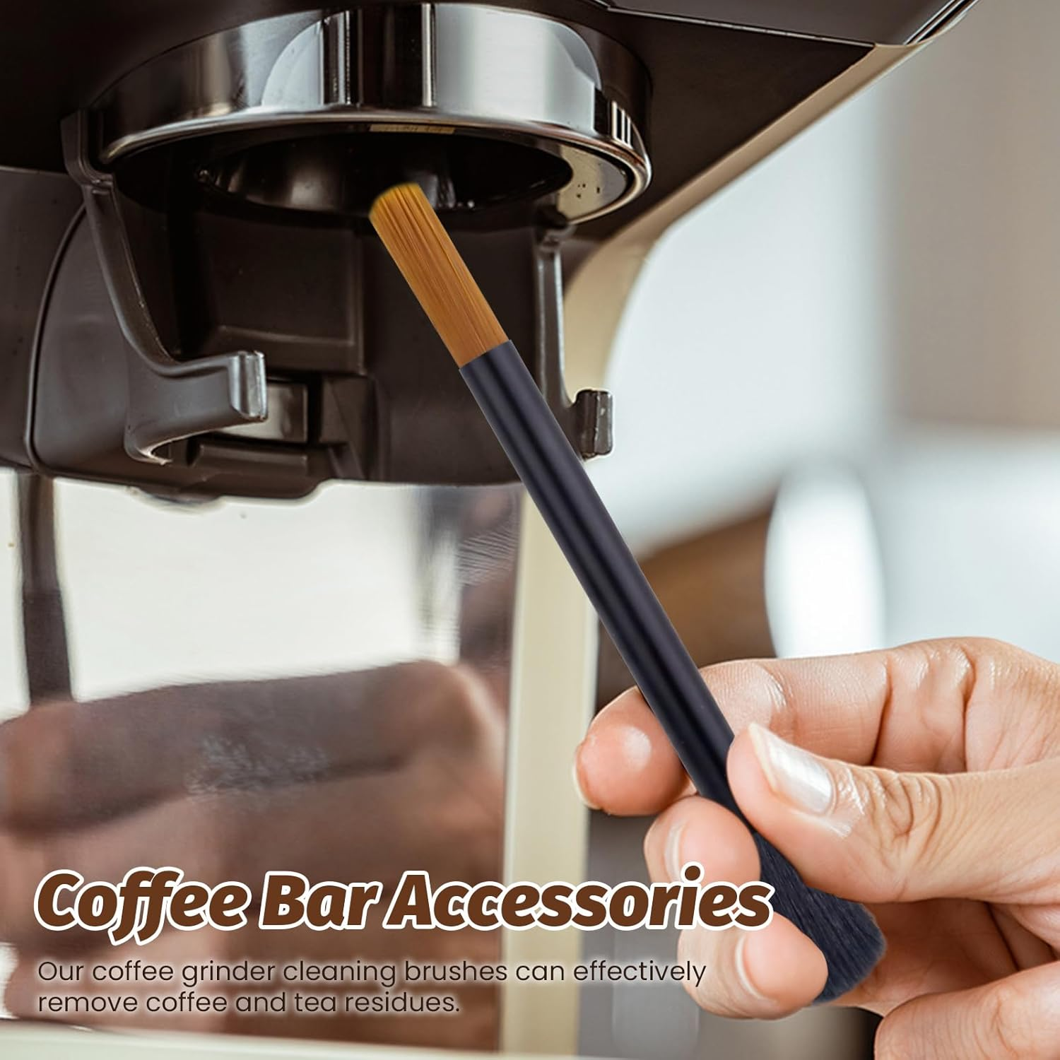Sekonow 4 Pack Coffee Grinder Cleaning Brush, 2-Sided Brush & Ebony Wood Grinder Cleaner Accessories, Barista Tools for Espresso, Coffee Machine, Keyboard image number 3