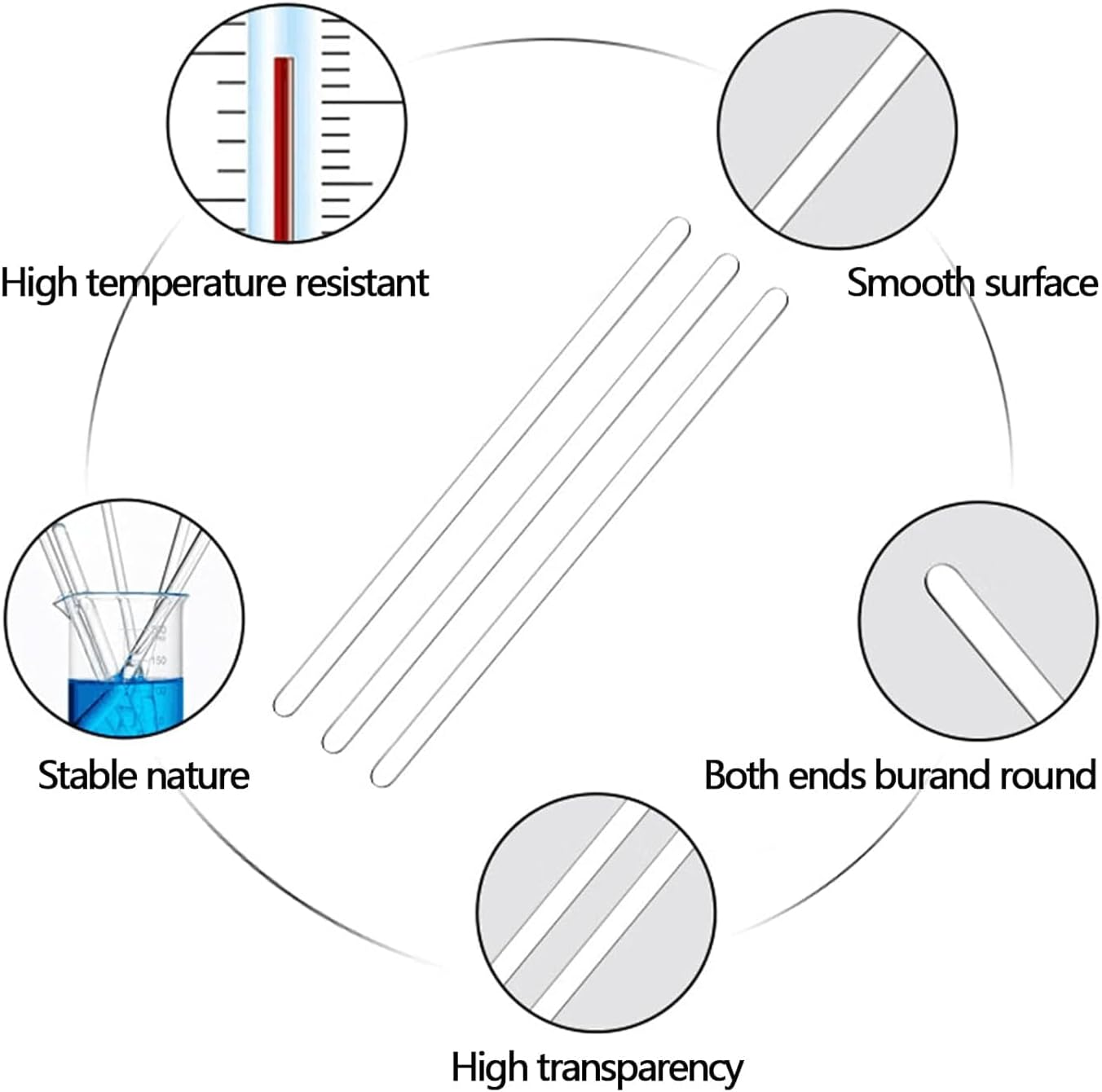 6 Pcs Thick Glass Graduated Pipettes Dropper Kit (0.5Ml 1Ml 2Ml 3Ml/5Ml 10Ml) with 6 Rubber Caps & 2 Dropper Brushes, for Precise Liquid Transfer, Lab Measuring (A) image number 1