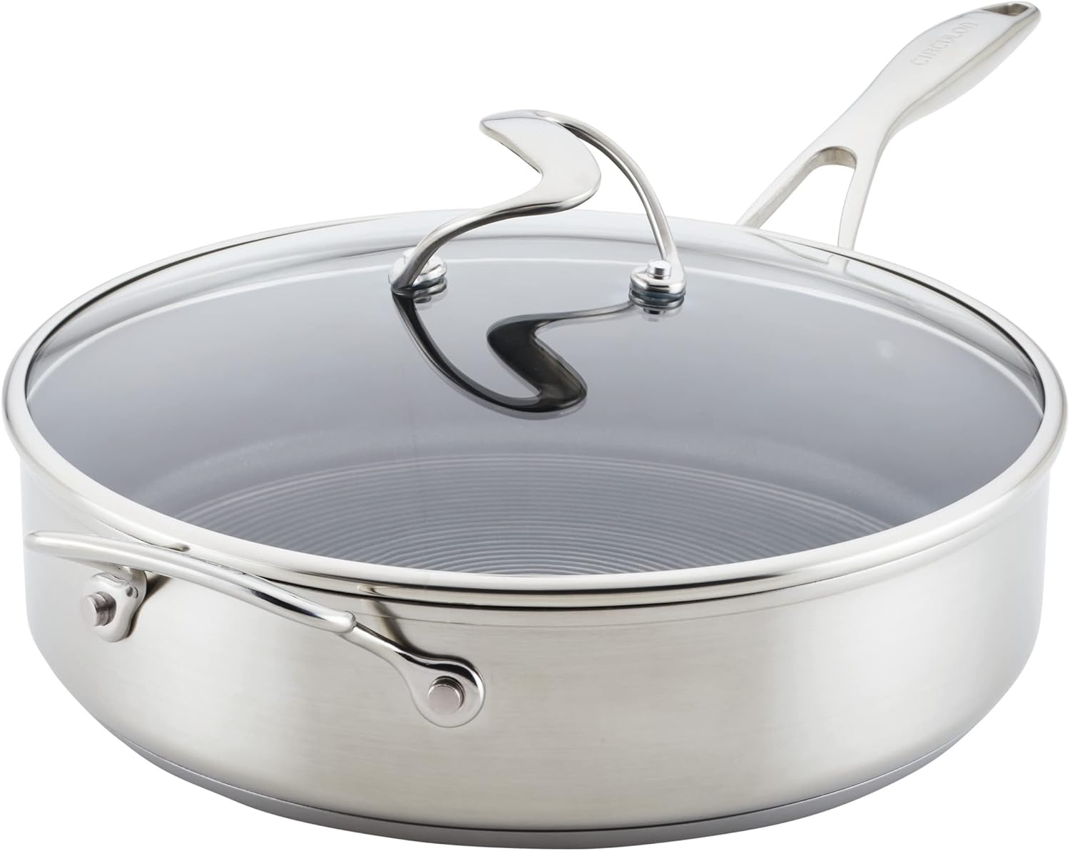 Circulon Stainless Steel Saut&eacute; Pan with Lid and Steelshield Hybrid Stainless and Nonstick Technology, 5 Quart image number 2