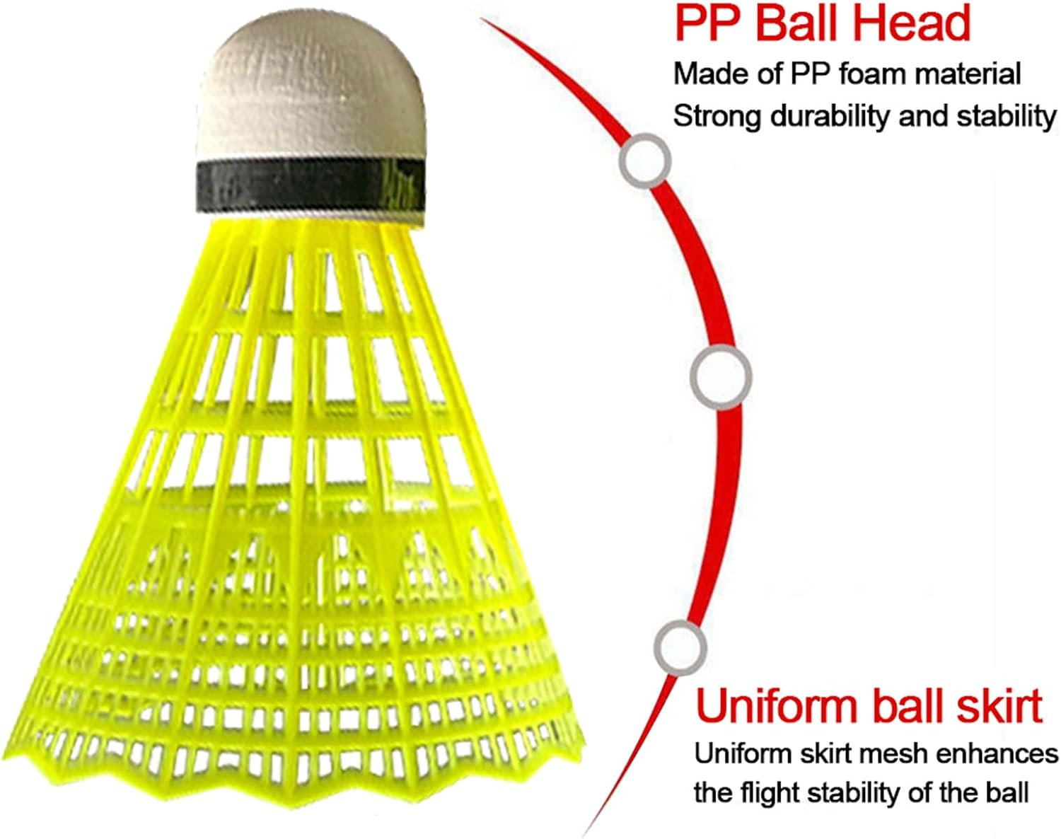 6-Pack Nylon Badminton Shuttlecocks with High Durability, Training Badminton Birdies Balls Indoor Outdoor image number 1