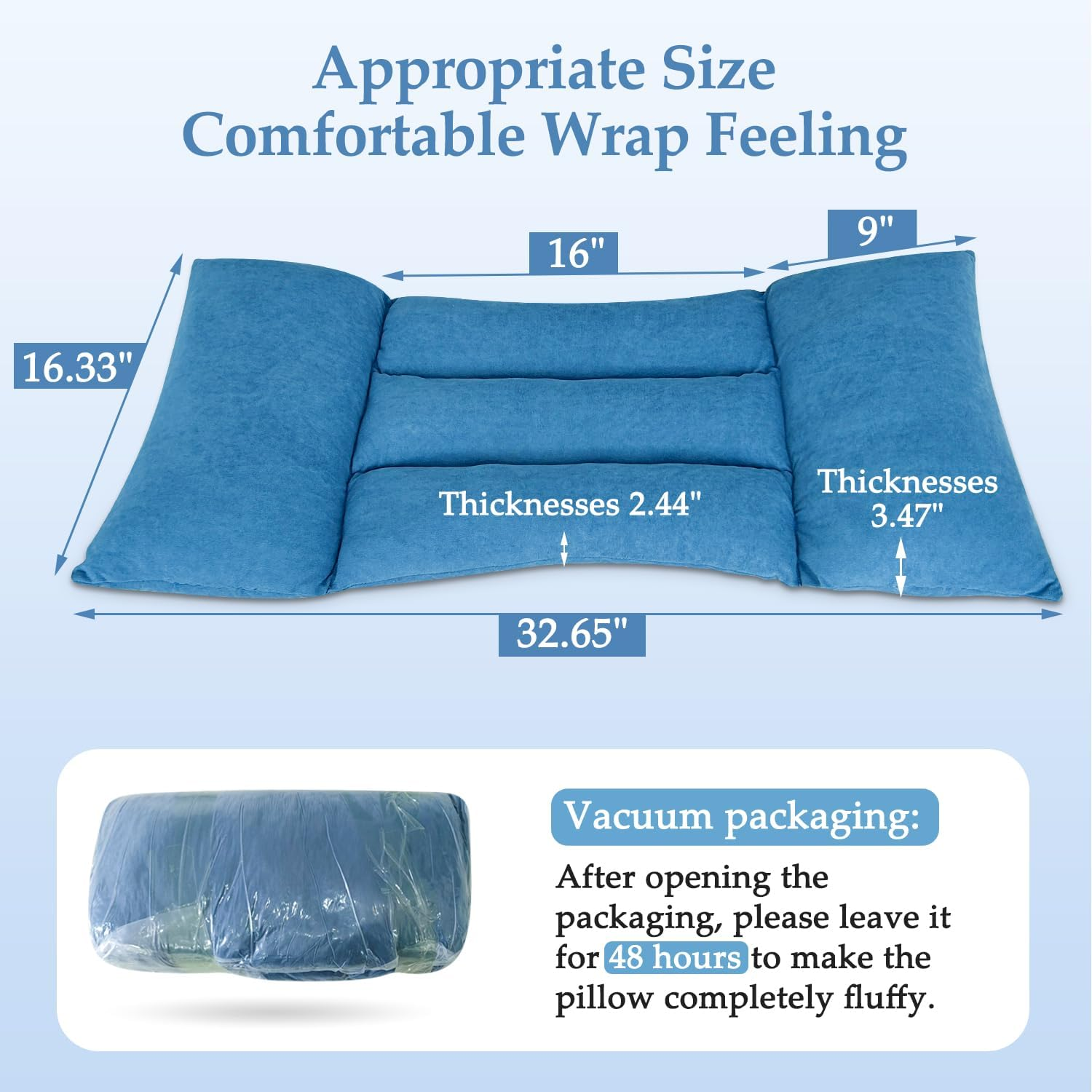 Lateral Support for Wheelchair Back Support Cushion for Pressure Relief Folding Pads Improving Better Posture Sitting Assist Wedge for Elderly Disabled Stroke Patients in Recliner Wheelchair (Blue) image number 3